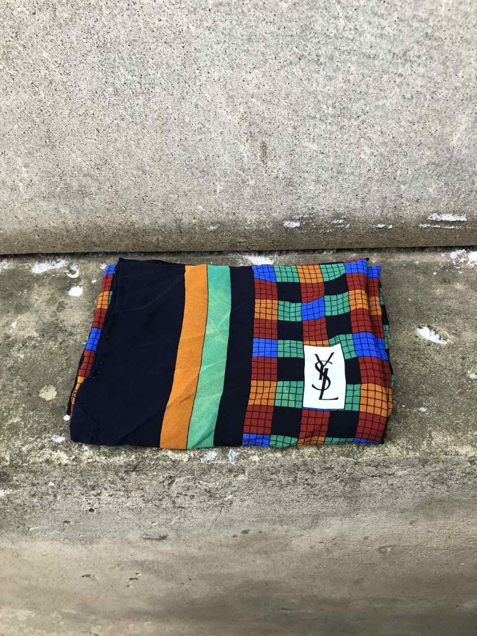 Yves Saint Laurent Yves Saint Laurent YSL striped silk scarf Size ONE SIZE - 1 Thumbnail