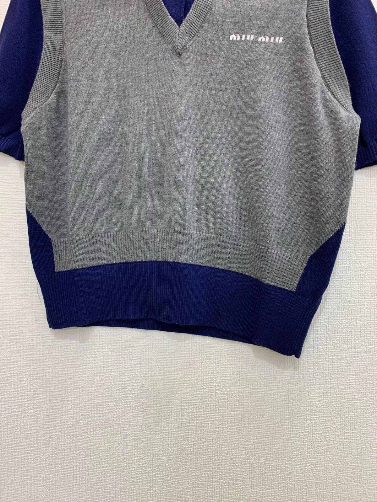 Miu Miu MIU MIU Wool short-sleeved knitted sweater Size S / US 4 / IT 40 - 4 Thumbnail