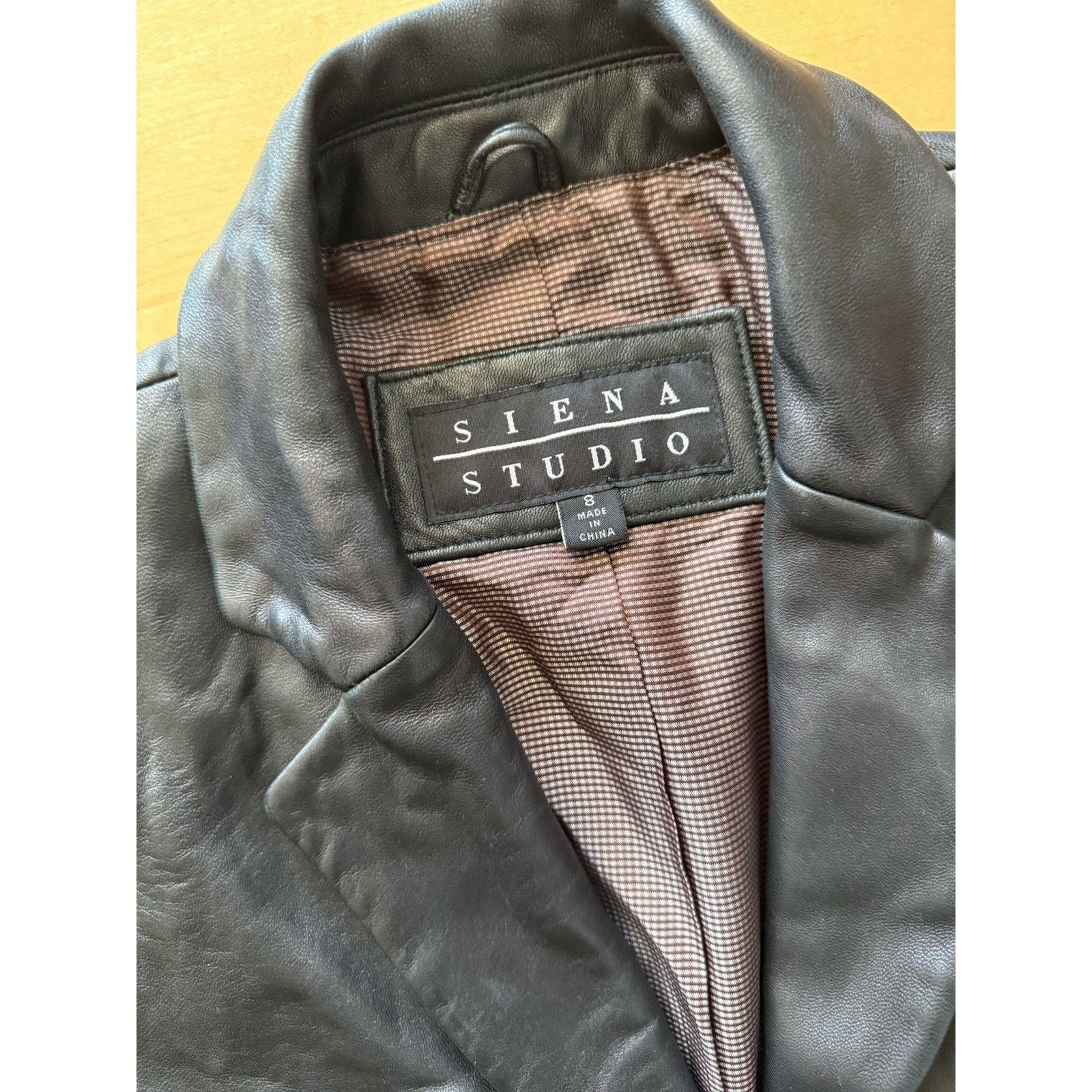 Vintage VTG Siena Studio Leather Jacket Blazer Black 8 Size M / US 6-8 / IT 42-44 - 2 Thumbnail