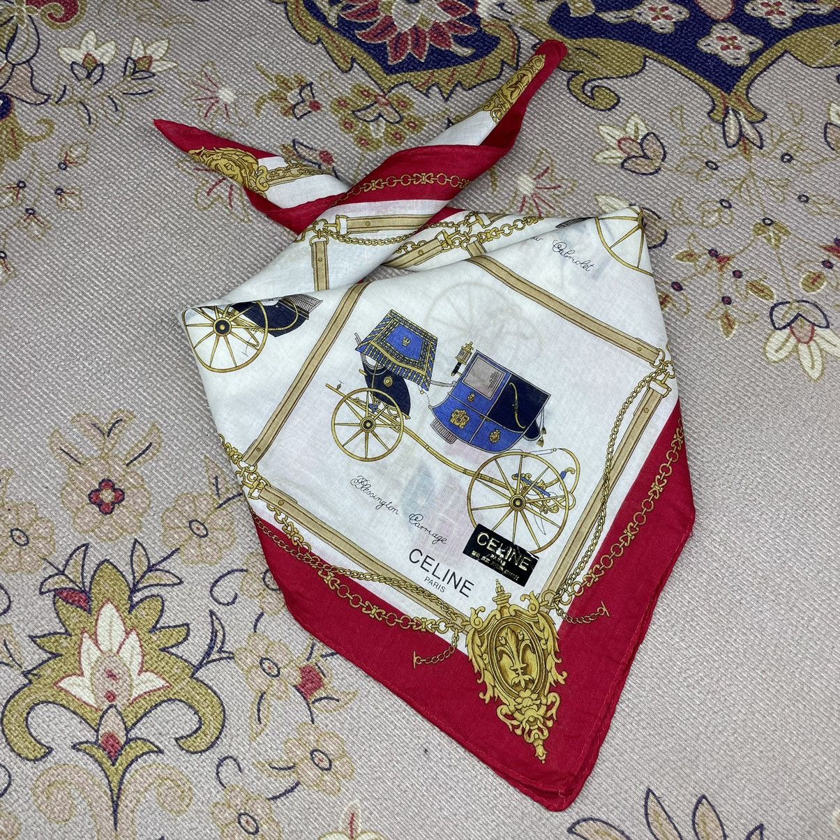 NWOT! Celine vintage CAR Design handkerchif/bandana/scarf