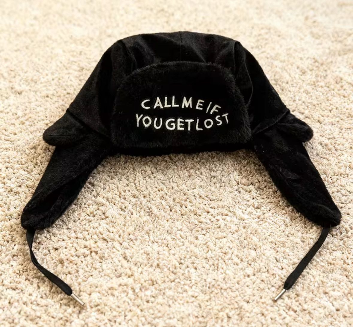 Other Y2K Call Me Black Pilot Plush Ushanka Autumn Winter Warm Hat Size ONE SIZE - 1 Thumbnail