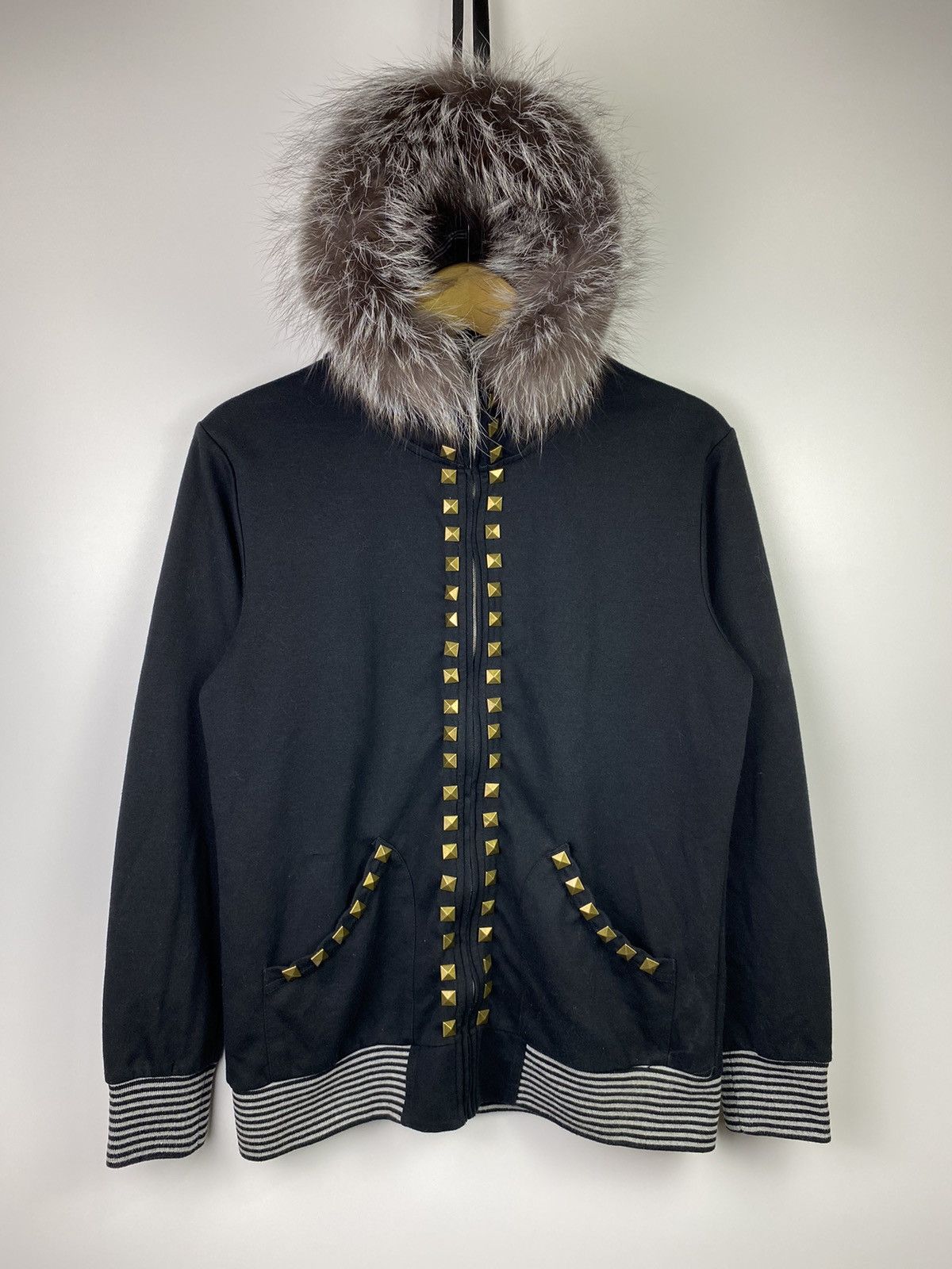 Japanese Brand studded fur hoodie semantic gothic vkei style Size US M / EU 48-50 / 2 - 2 Thumbnail