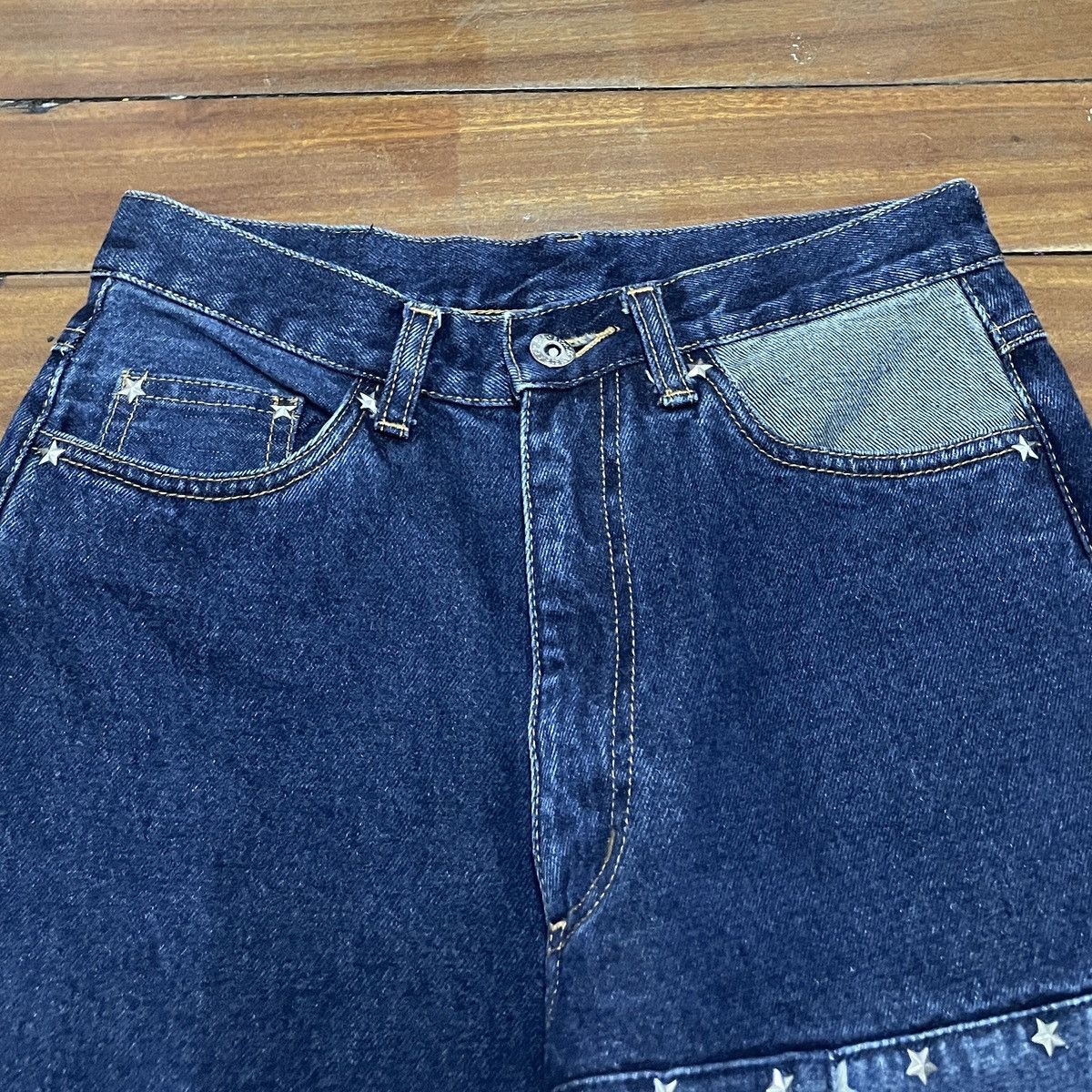 Japanese Brand × Vintage Rare Design Vintage Brand CAT Patchwork Jeans 1990s Size US 26 / EU 42 - 3 Thumbnail