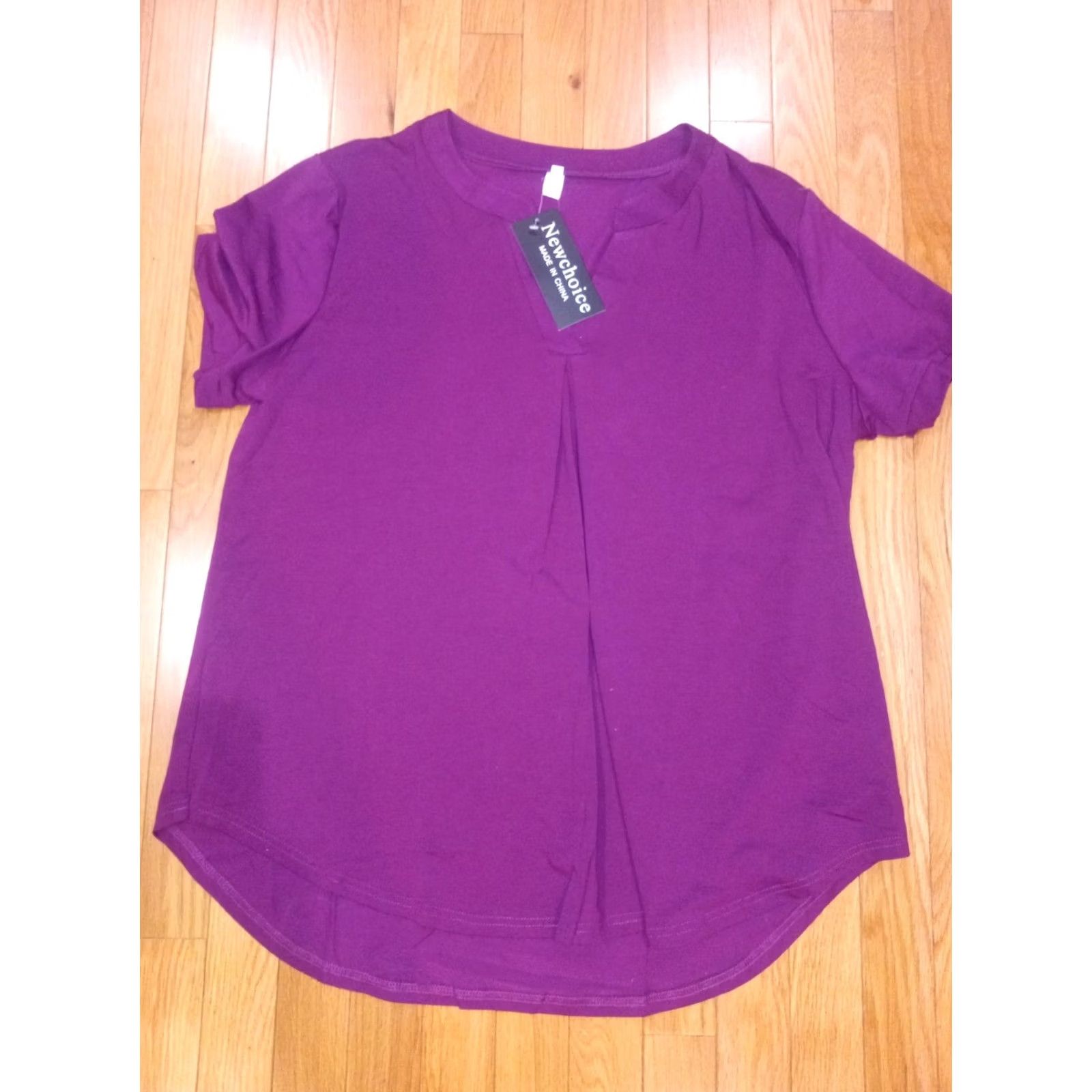 Vintage Newchoice Women Purple Short Sleeve Henley NWT XL Shirt M Size 32" / US 10 / IT 46 - 5 Thumbnail