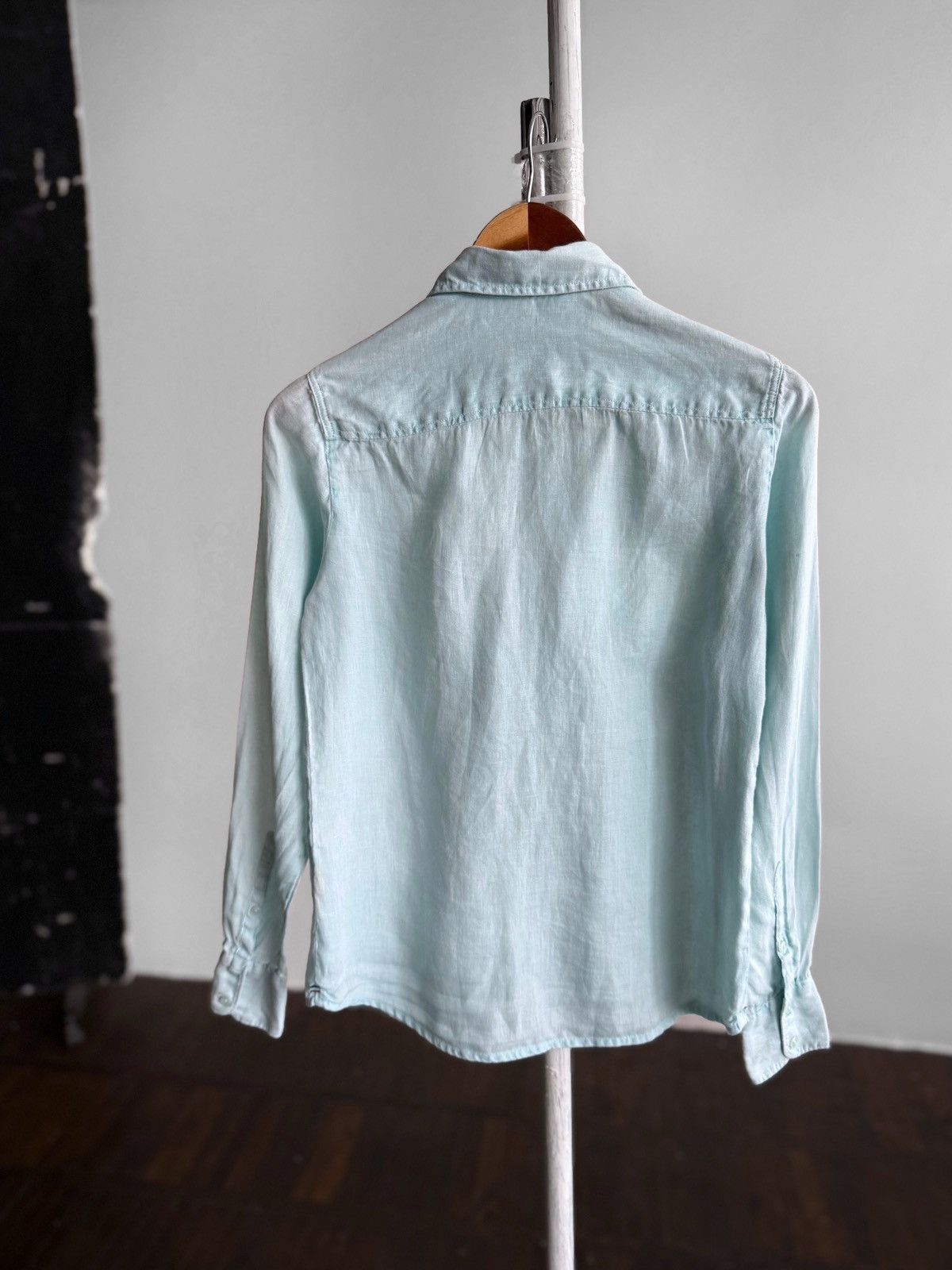 Napapijri Napapijri Women Linen Button Up Shirt Light Blue Long Sleeve Size XS / US 0-2 / IT 36-38 - 3 Thumbnail