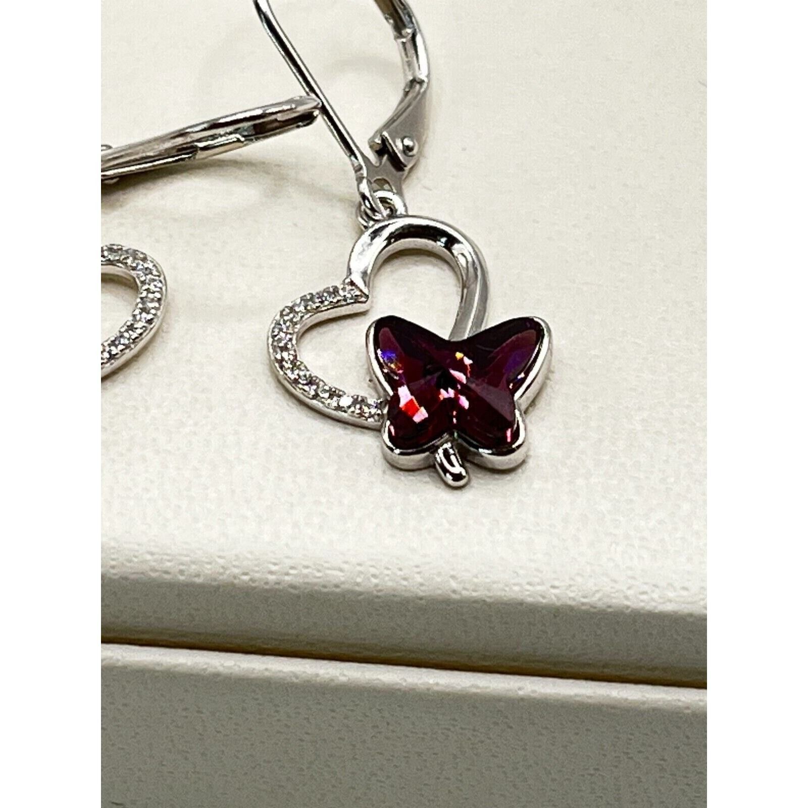 The Unbranded Brand .925 Butterfly Shaped Crytals and Cubic Zirconia Earrings Size ONE SIZE - 3 Thumbnail