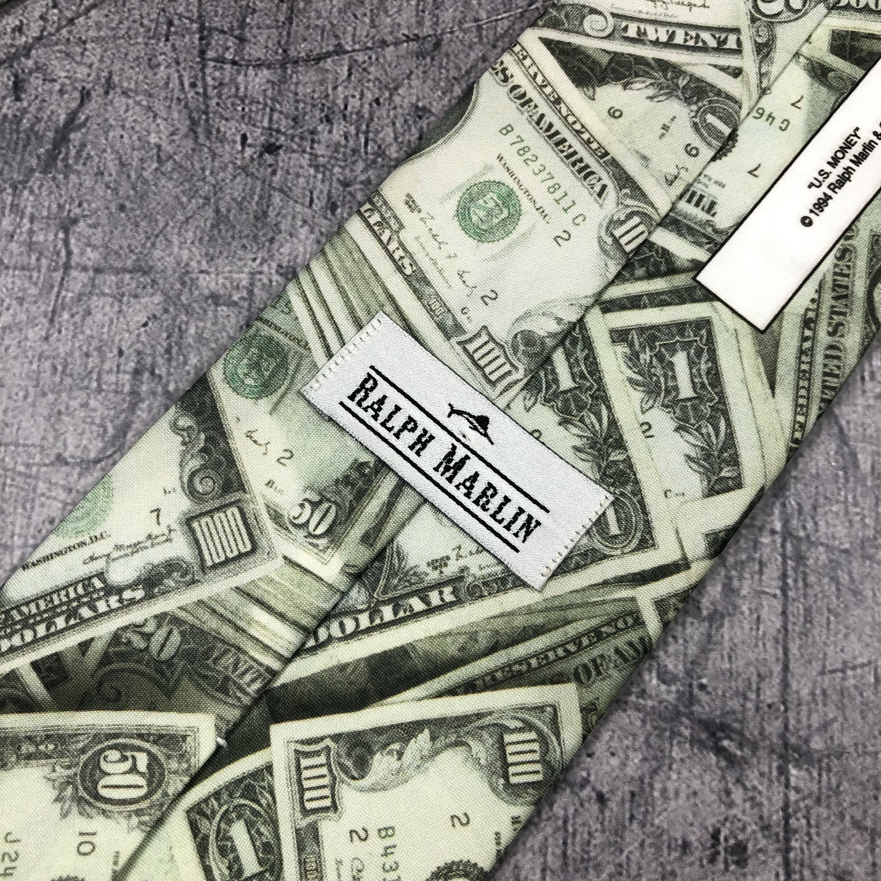 Ralph Marlin Vintage 1994 Ralph Marlin Dirty Dollars Tie Size ONE SIZE - 2 Thumbnail