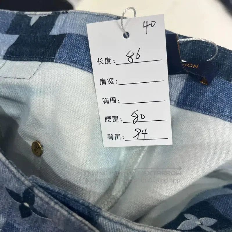 Louis Vuitton Louis Vuitton Summer Blue Cotton Checkered Denim Pants . Size 27" / US 4 / IT 40 - 7 Thumbnail