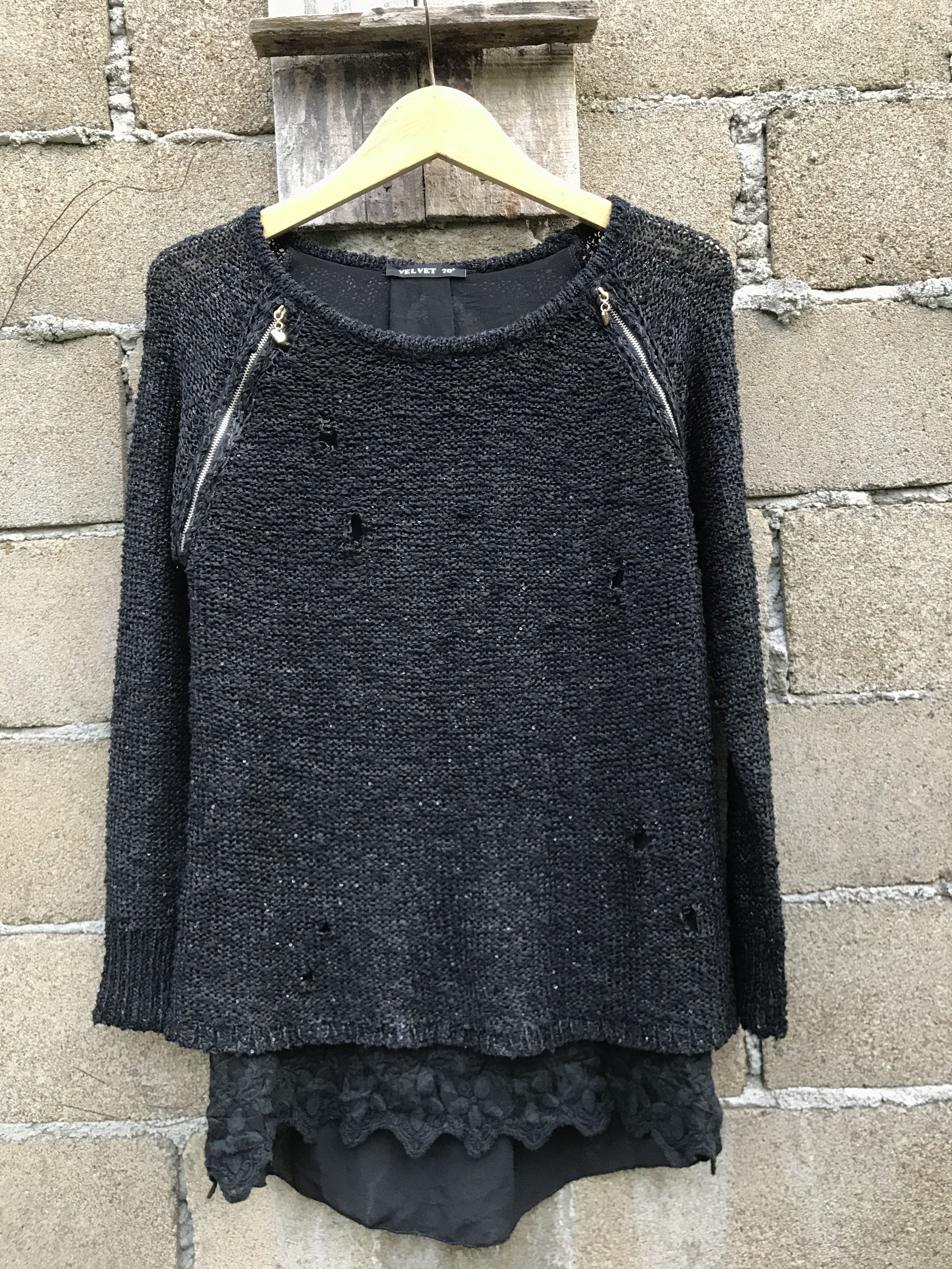 Velvet 70’ mesh knit destroyed CDG style