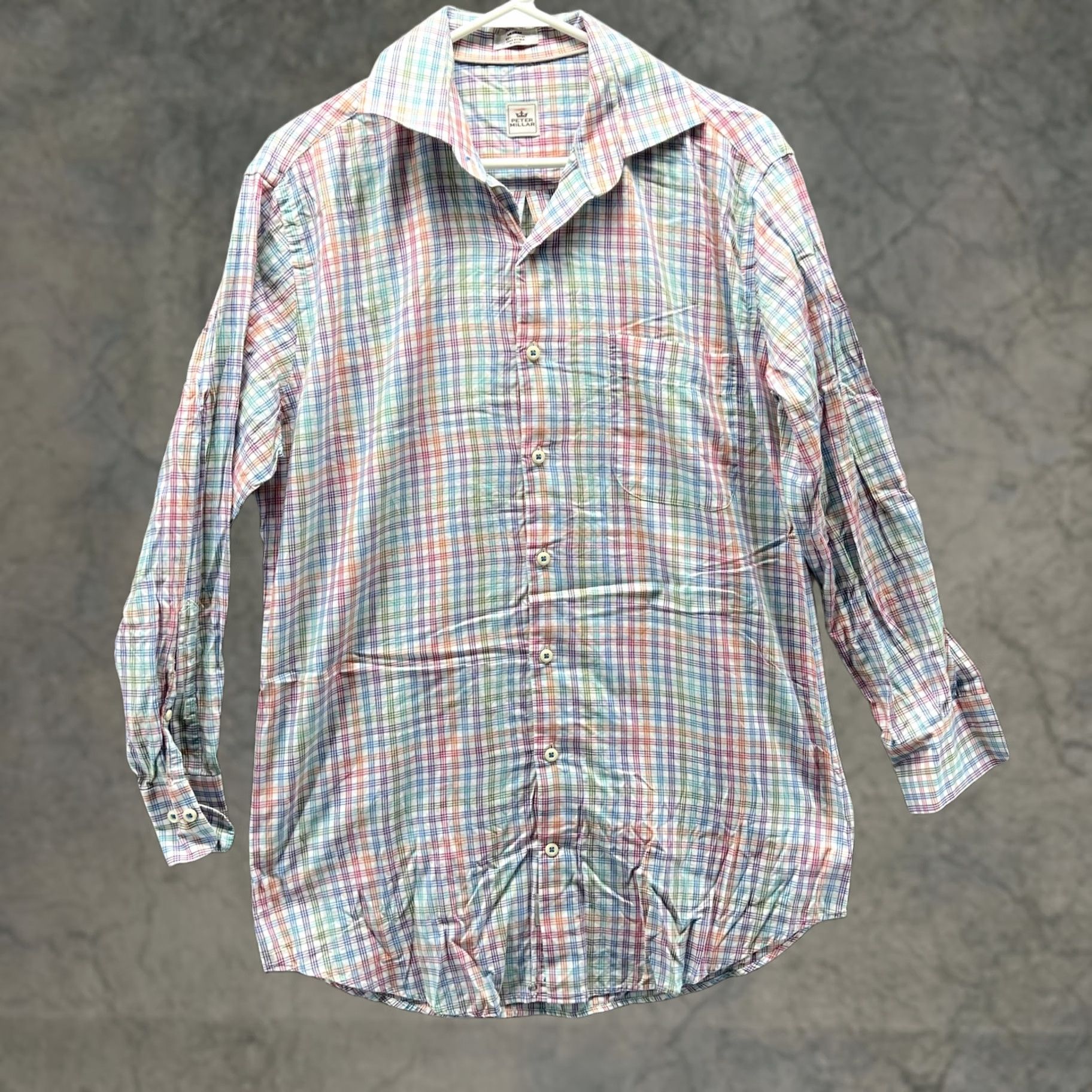 Peter Millar Peter Millar Shirt Mens Medium Multicolor Plaid Cotton Button Front Casual Size US M / EU 48-50 / 2 - 1 Thumbnail