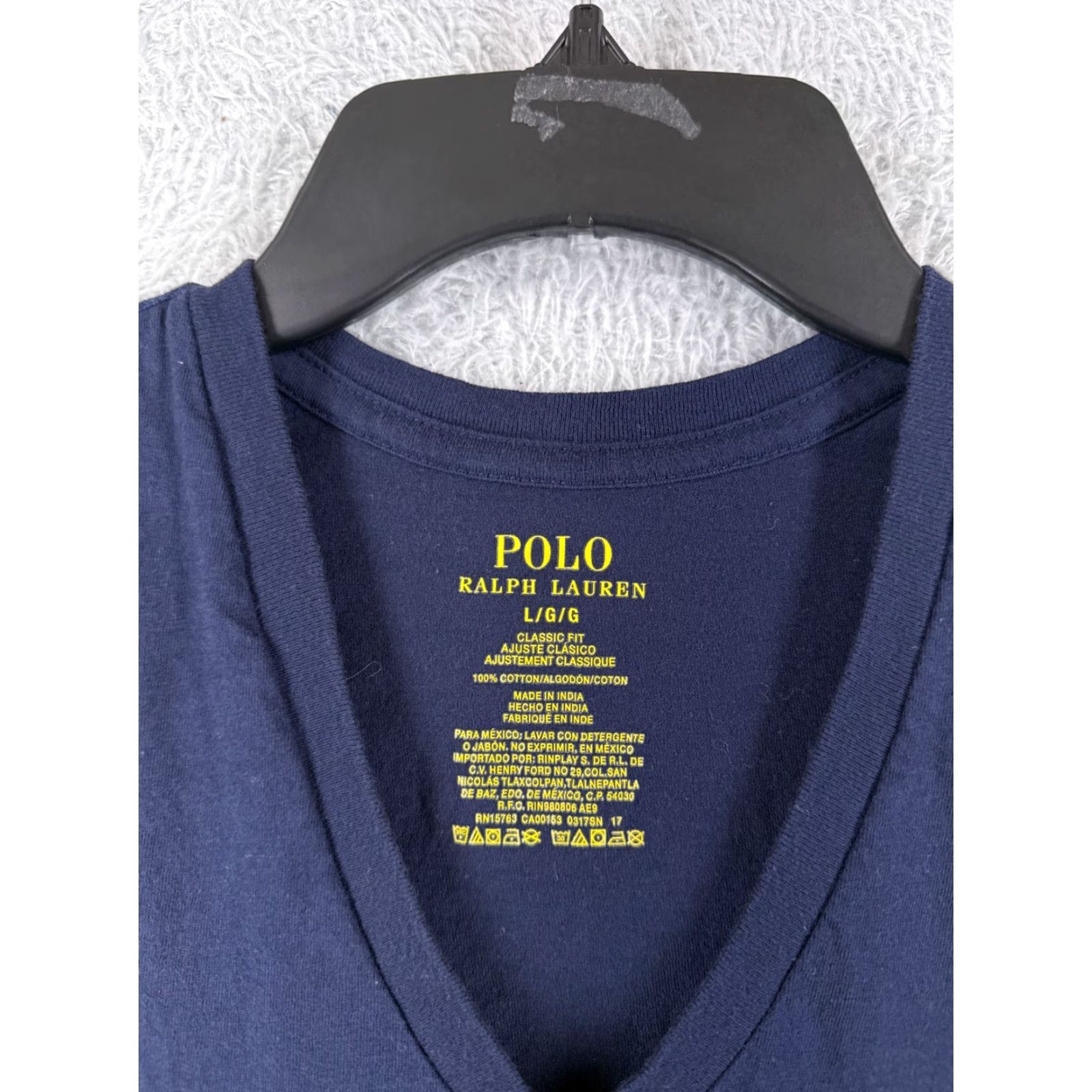 Ralph Lauren Ralph Lauren Shirt Men’s Large Blue Short Sleeve V-Neck Cotton Jersey Logo Classic Size US L / EU 52-54 / 3 - 6 Thumbnail