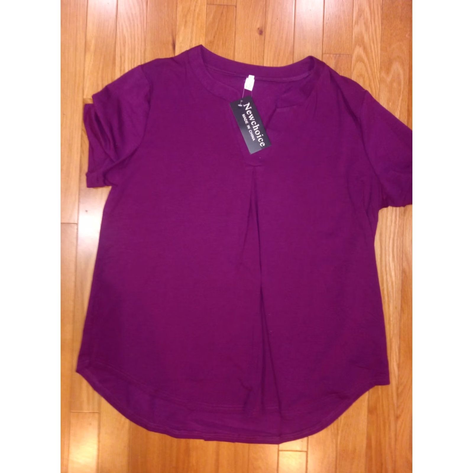 Vintage Newchoice Women Purple Short Sleeve Henley NWT XL Shirt M Size 32" / US 10 / IT 46 - 4 Thumbnail