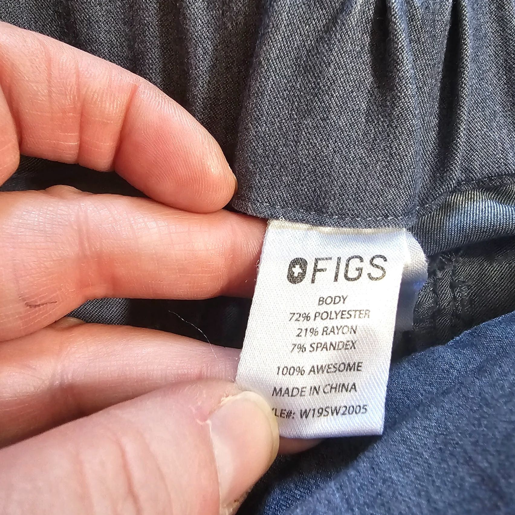 Vintage FIGS Scrub Pants Womens XS Gray Zip Elastic Waist Straight Leg Comfort Size 26" / US 2 / IT 38 - 4 Thumbnail