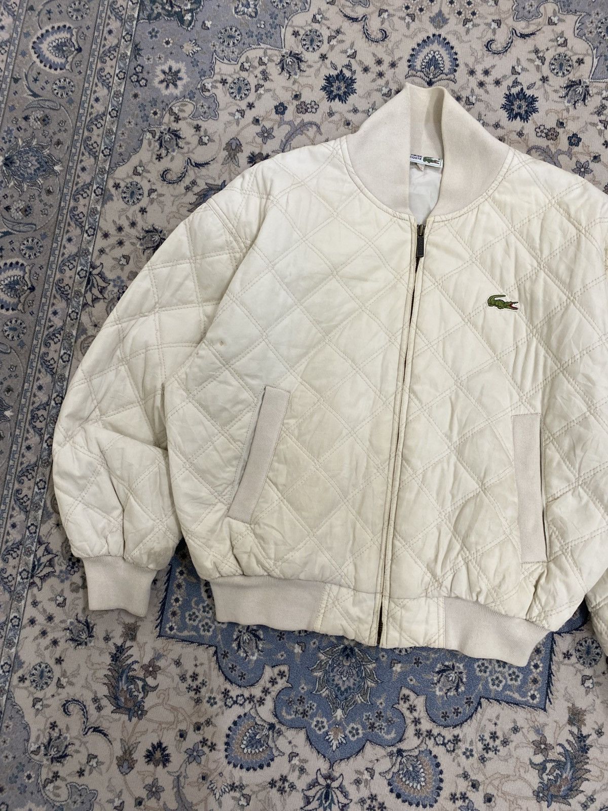 Lacoste VINTAGE 80s LACOSTE QUILTED BOMBER JACKET ZIPPER WINTER Size US S / EU 44-46 / 1 - 3 Thumbnail