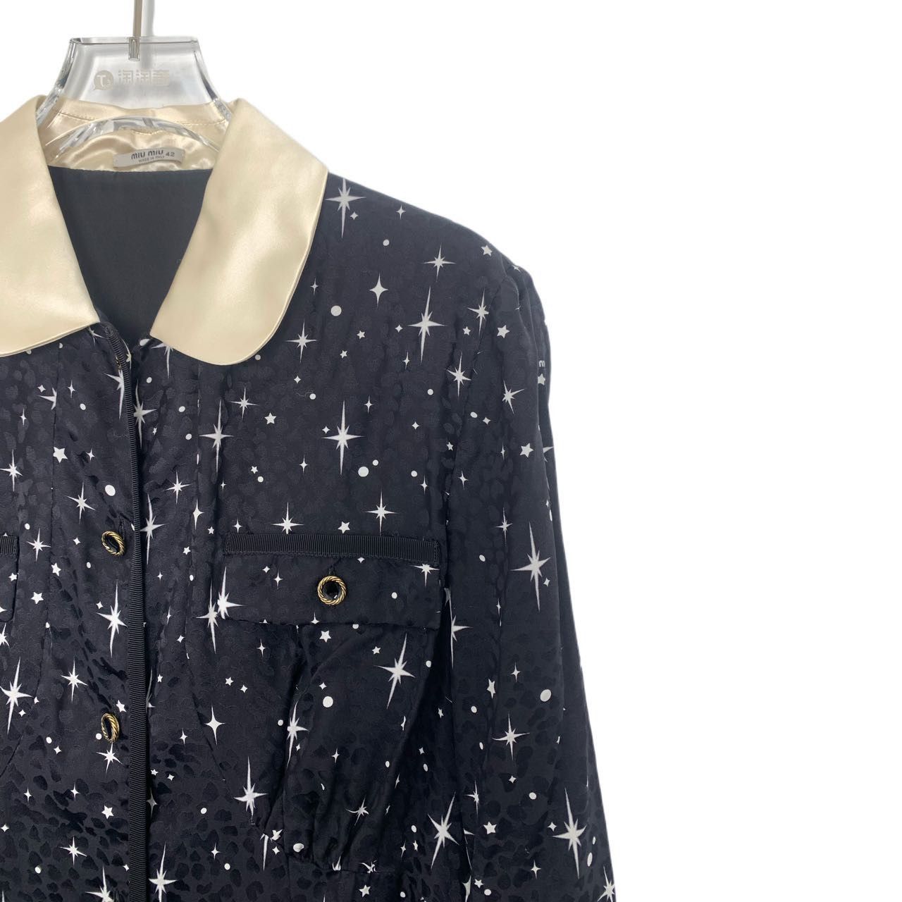 Miu Miu Miu Miu Summer Star Pattern Silk Black Casual Dress K26WX Size M / US 6-8 / IT 42-44 - 3 Thumbnail