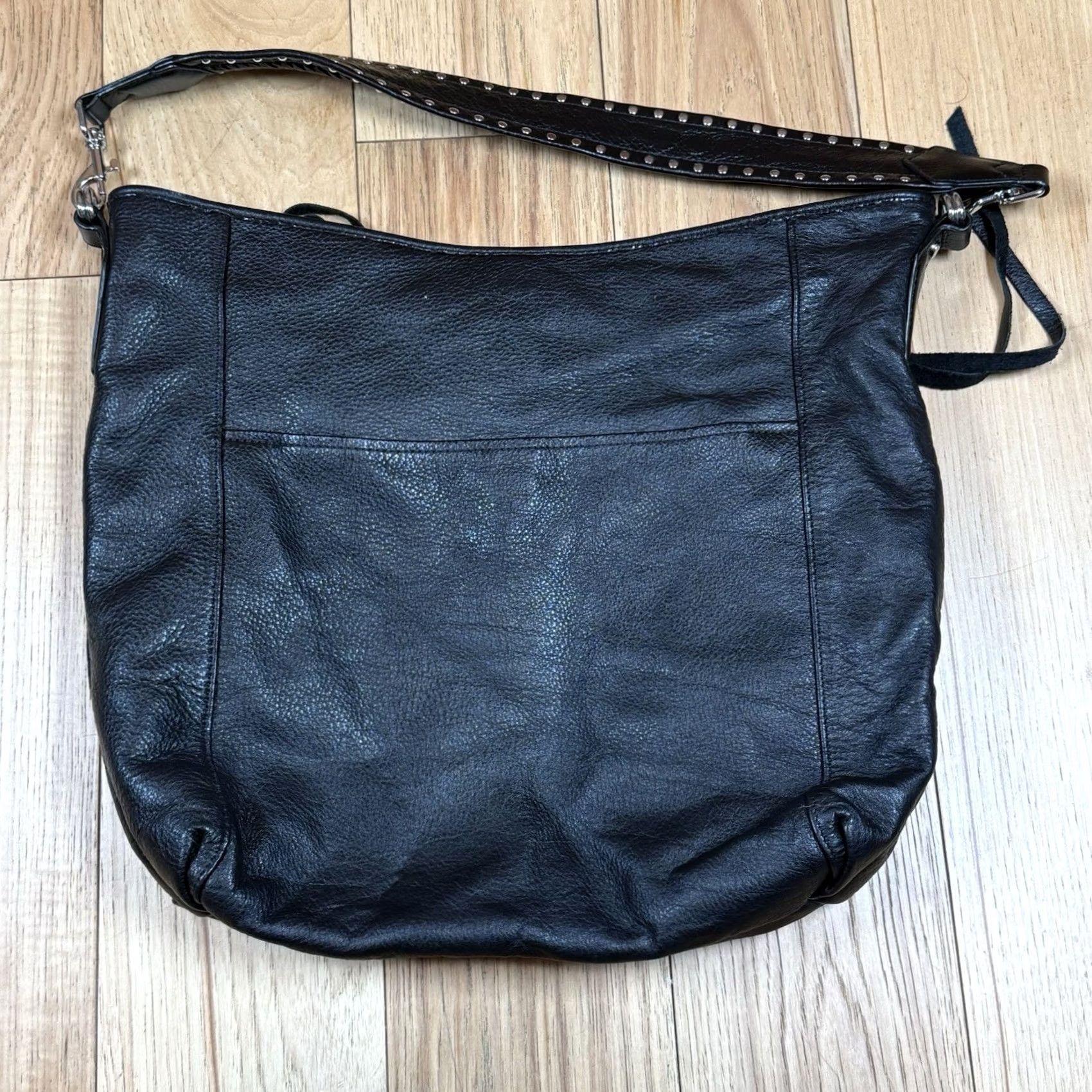 Vintage Aimee Kestenberg Shoulder Bag Black Pebbled Leather Cheetah Print Animal Pattern Purse Women Mens? Size ONE SIZE - 7 Thumbnail