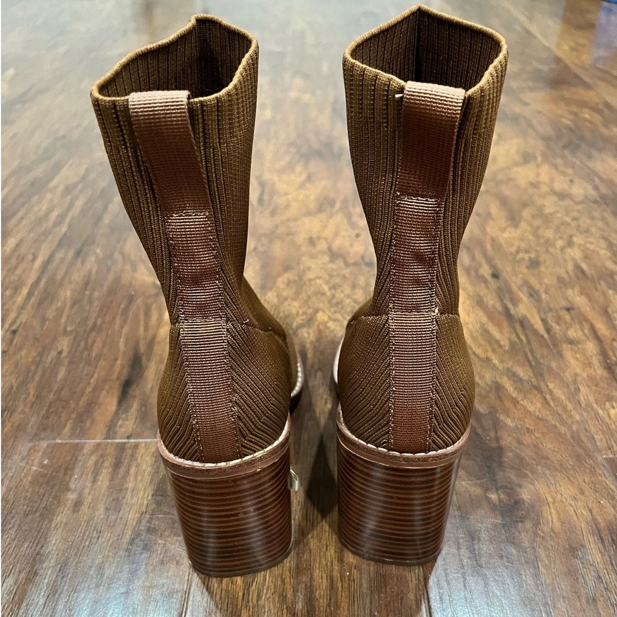 Other Steven New York Nixie Brown/Tan Sock Knit Booties Size 7.5 Size US 7.5 / IT 37.5 - 5 Thumbnail