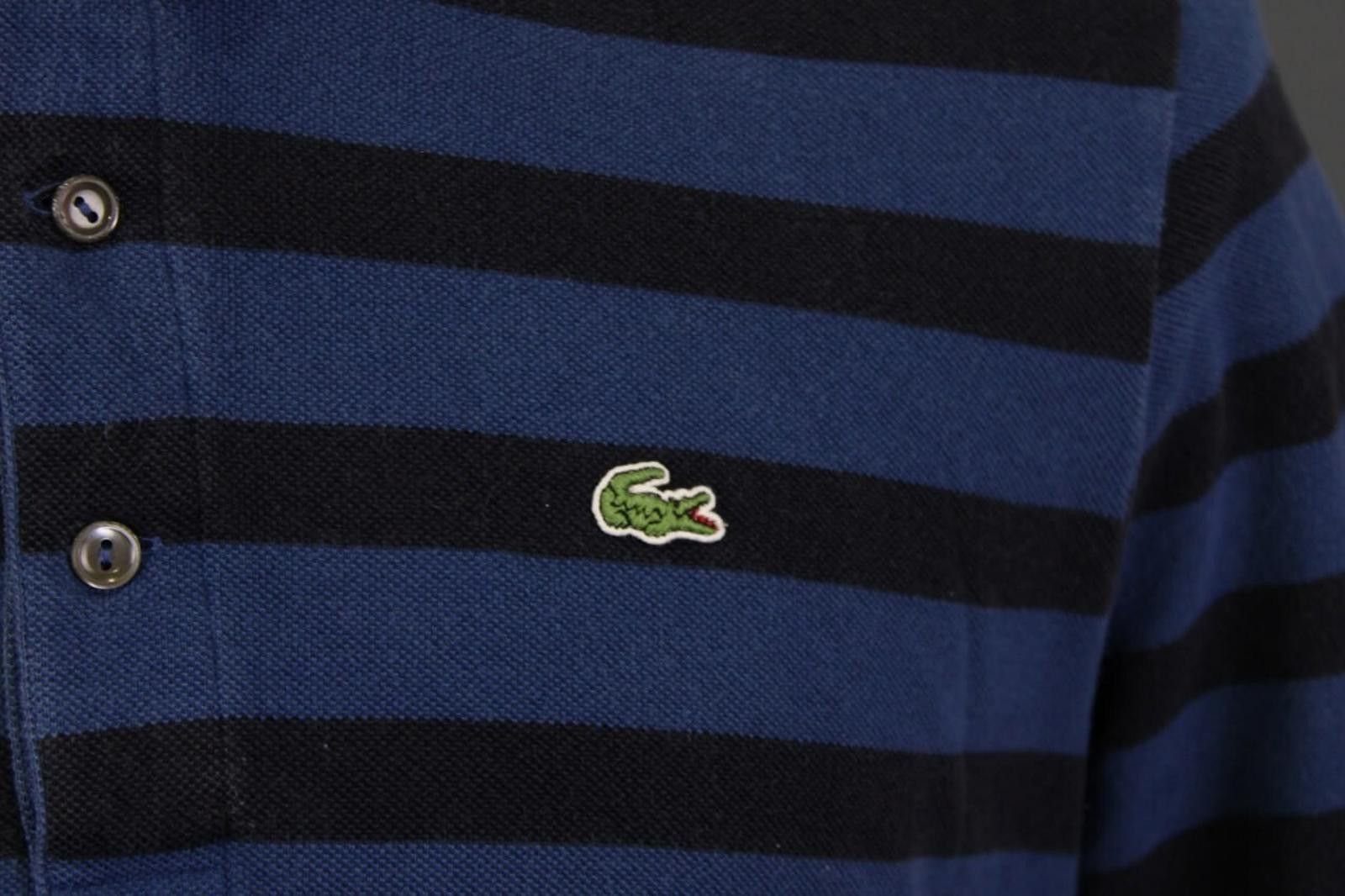 Lacoste Lacoste Blue Striped Short Sleeve Polo Shirt Size 6 / XL Size US XXL / EU 58 / 5 - 5 Thumbnail