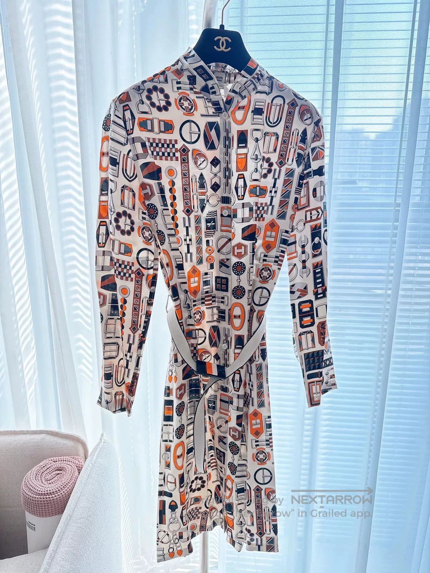 Hermes Hermes Silk Printed Shirt Dress. Size US XS / EU 42 / 0 - 1 Thumbnail
