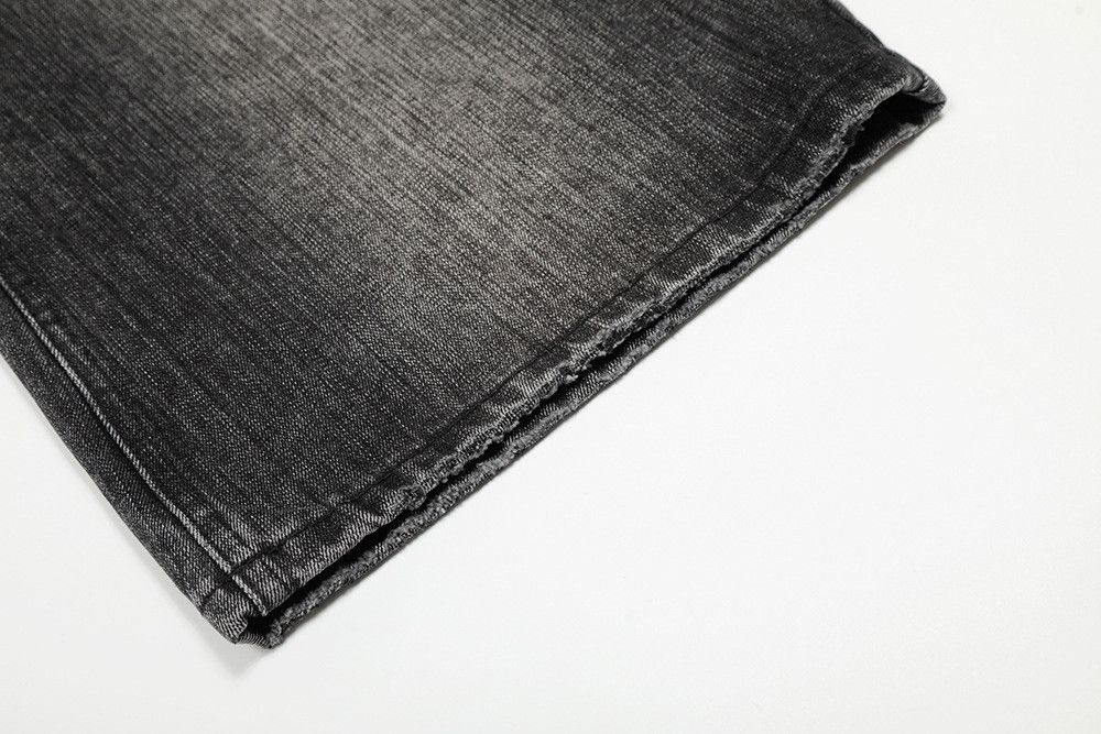 Vintage American retro black bamboo-pattern curved jeans for men Size US 32 / EU 48 - 6 Thumbnail