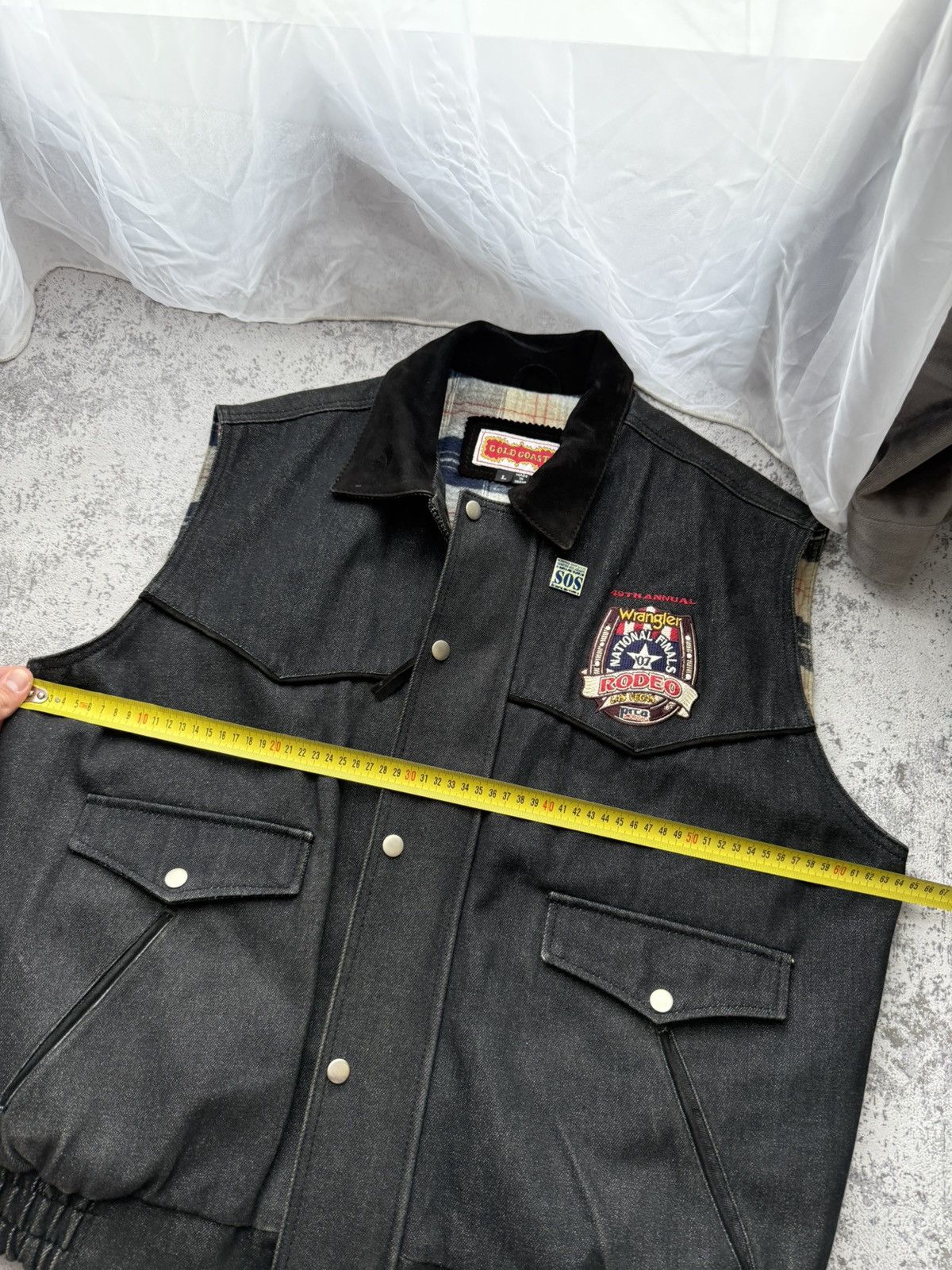 Wrangler Rare Gold Coast Wrangler ‘07 Rodeo Las Vegas Biker Vest Size US L / EU 52-54 / 3 - 8 Thumbnail