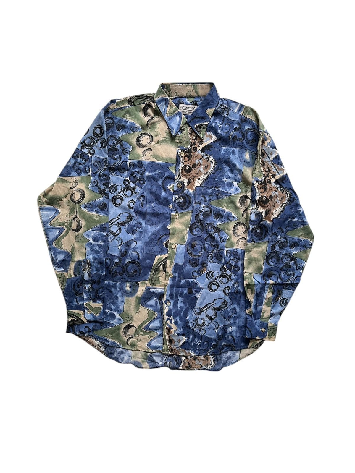 Vanson Abstract Print Button Shirt