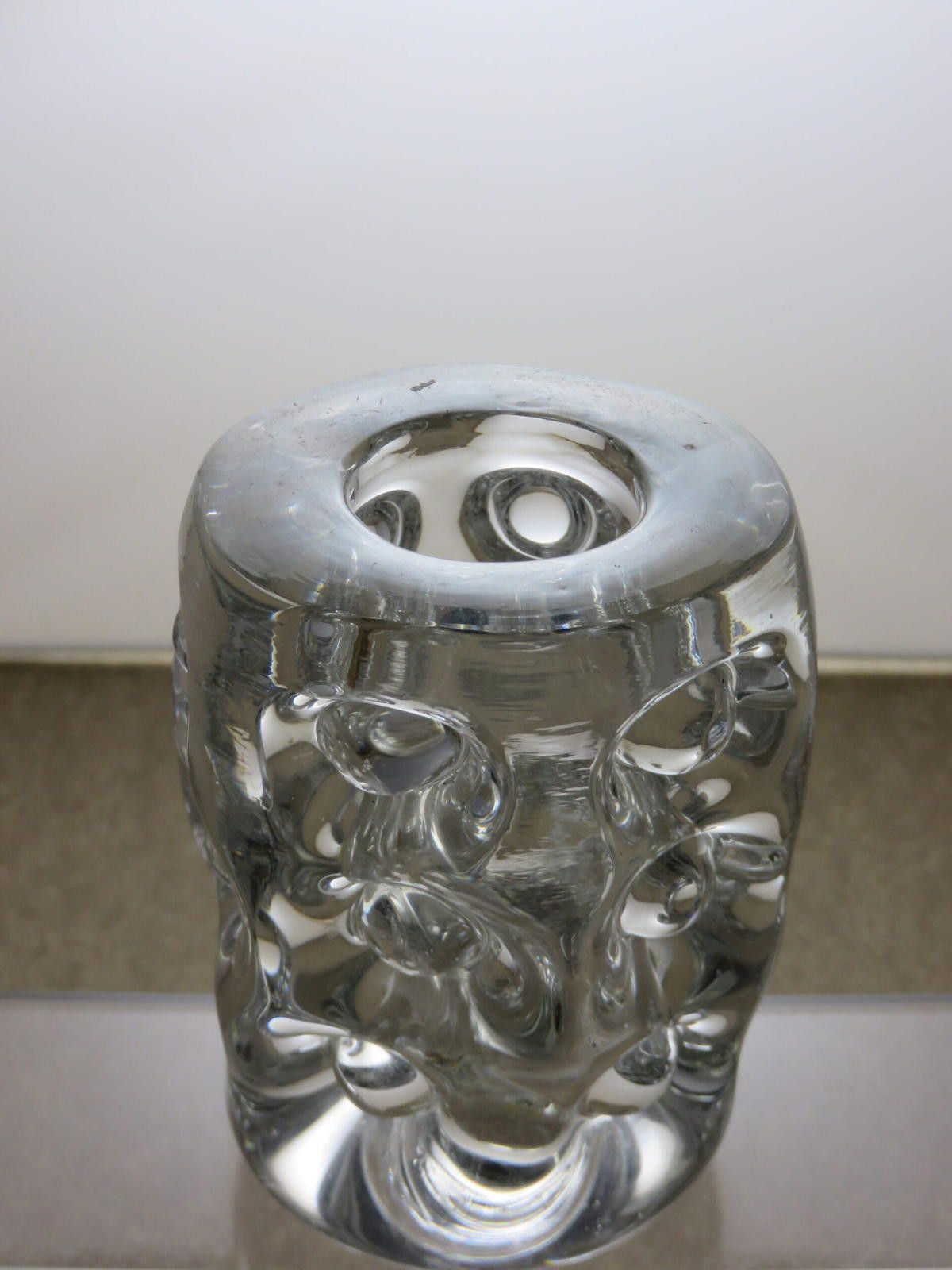 The Unbranded Brand Very Heavy Glass Candle Holder 4 1/8" Size ONE SIZE - 4 Thumbnail