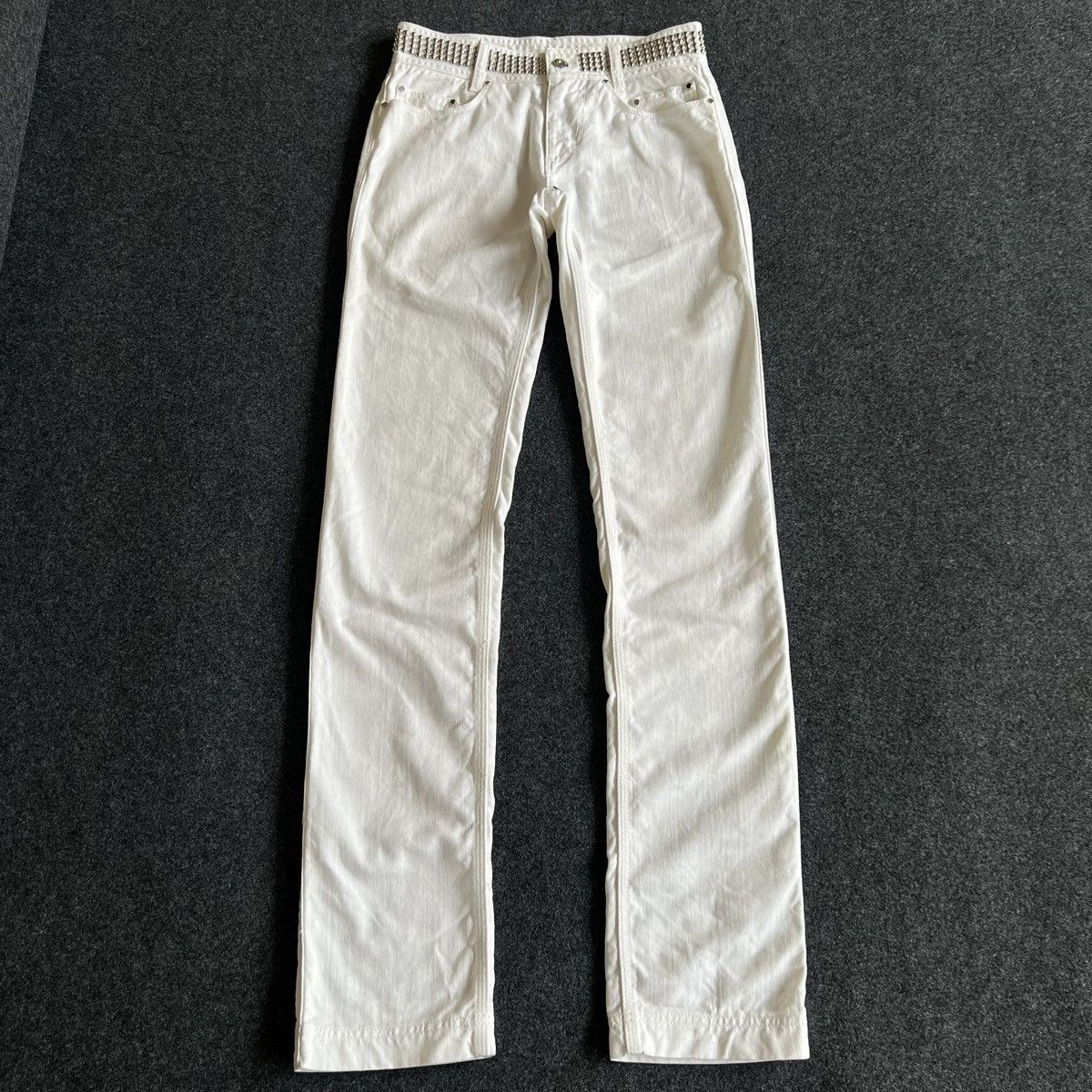 Dolce & Gabbana D&G Audacious Studded White Jeans 2000s Size US 29 - 1 Thumbnail