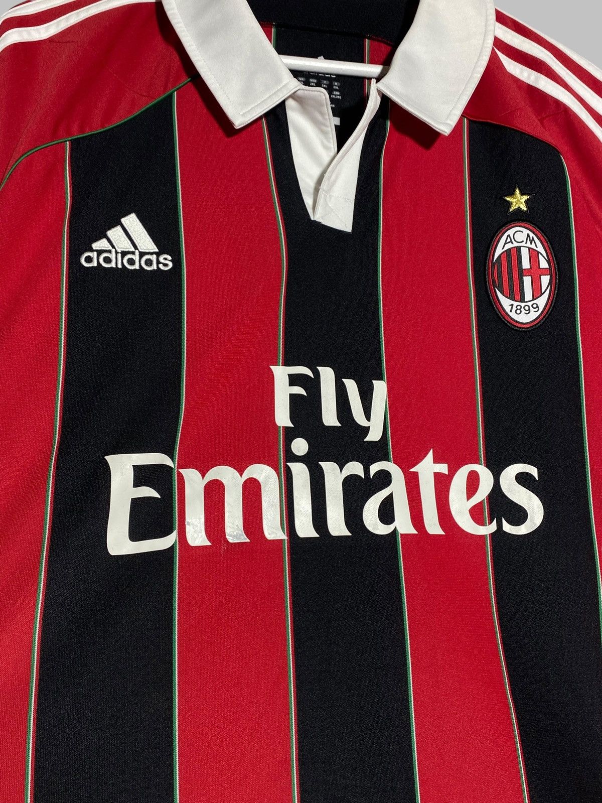 Adidas Adidas AC Milan 2012/13 Home Football Shirt Fly Emirates Size US XXL / EU 58 / 5 - 6 Thumbnail