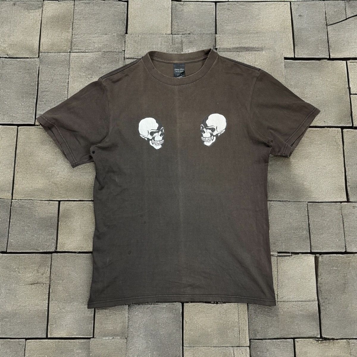 Pre-owned Number N Ine Ss04 Number Nine Double Skull Clash Tee In Brown