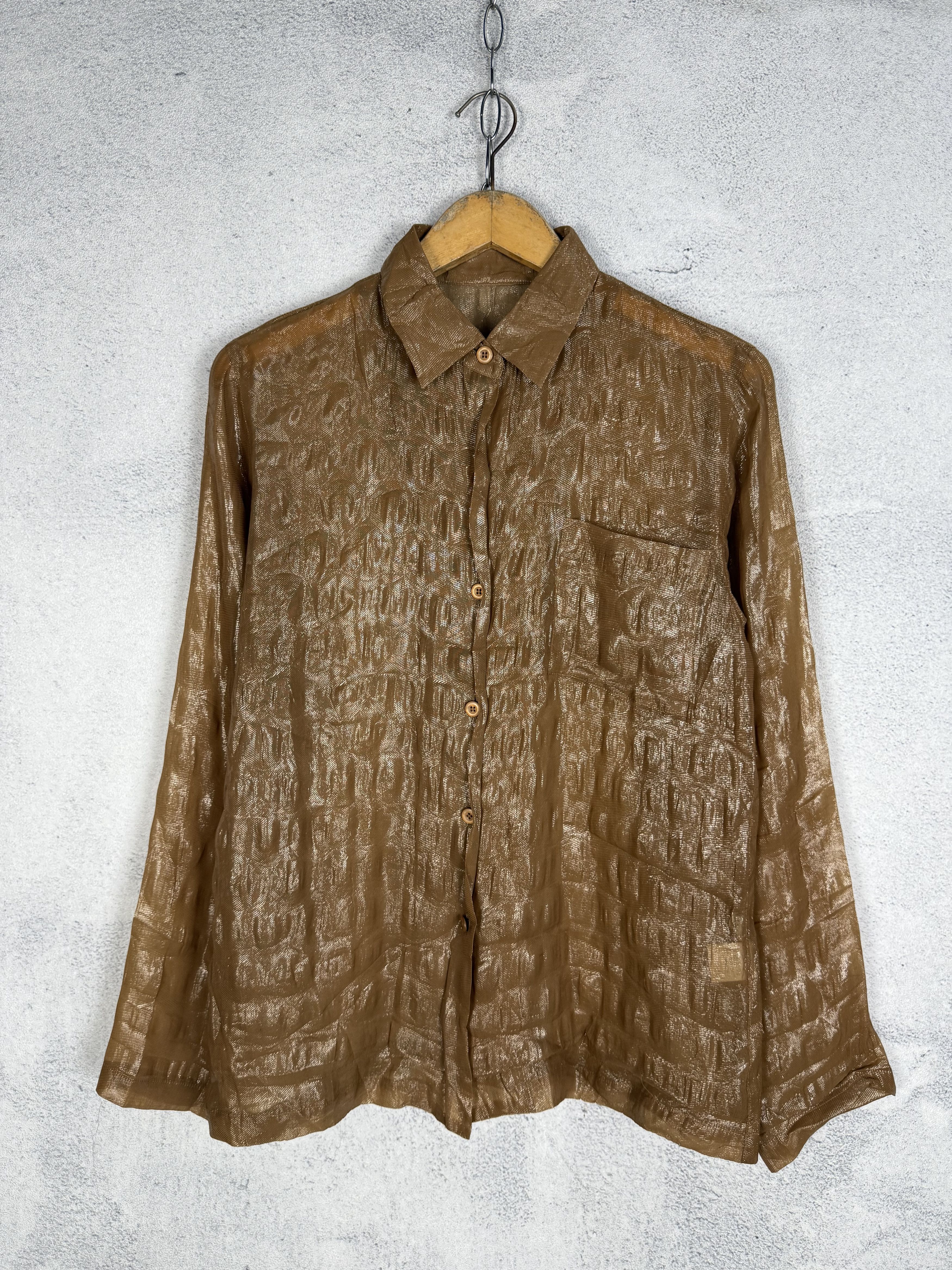 Issey Miyake Vintage Issey Miyake Sheer Embossed Pattern Shirt Size US S / EU 44-46 / 1 - 9 Thumbnail
