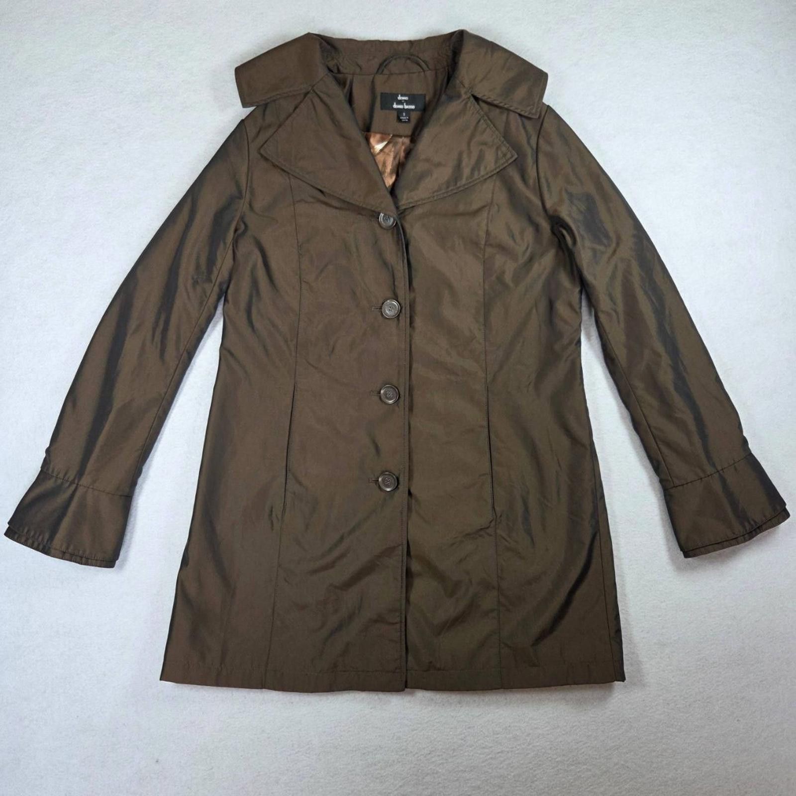 Other Dennis By Dennis Basso Coat Small Brown Button Up Overcoat Size S / US 4 / IT 40 - 1 Thumbnail
