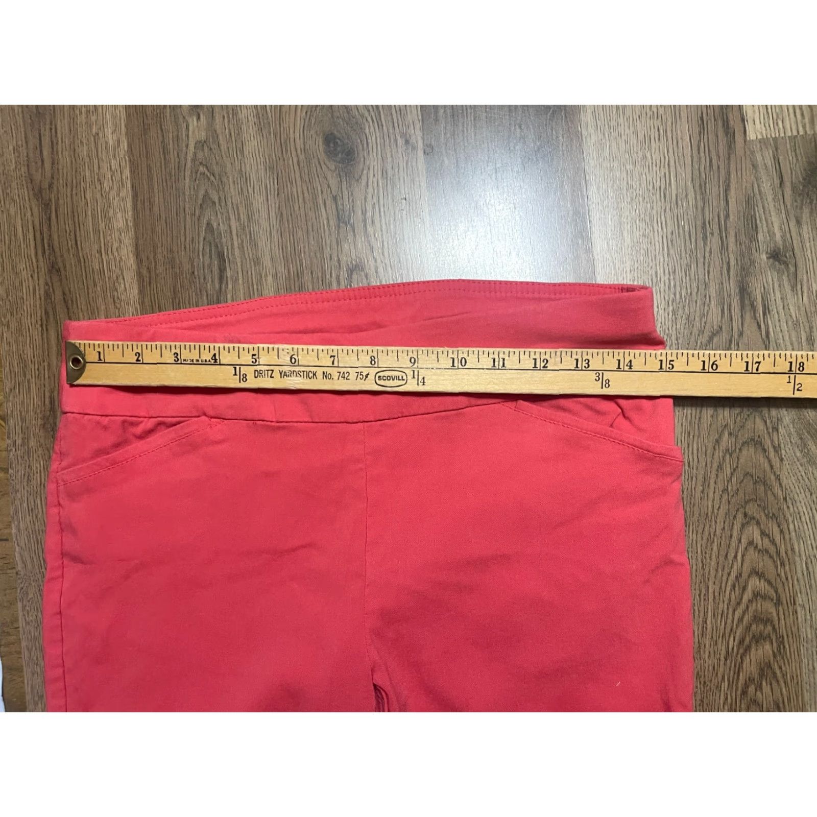 Vintage VINTAGE? No — Christopher & Banks Pants Women's 6 Orange Capris Pull On Signature Slimming Slim Capri Casual Straight Inseam 17 Linen? Size 28" / US 6 / IT 42 - 4 Thumbnail