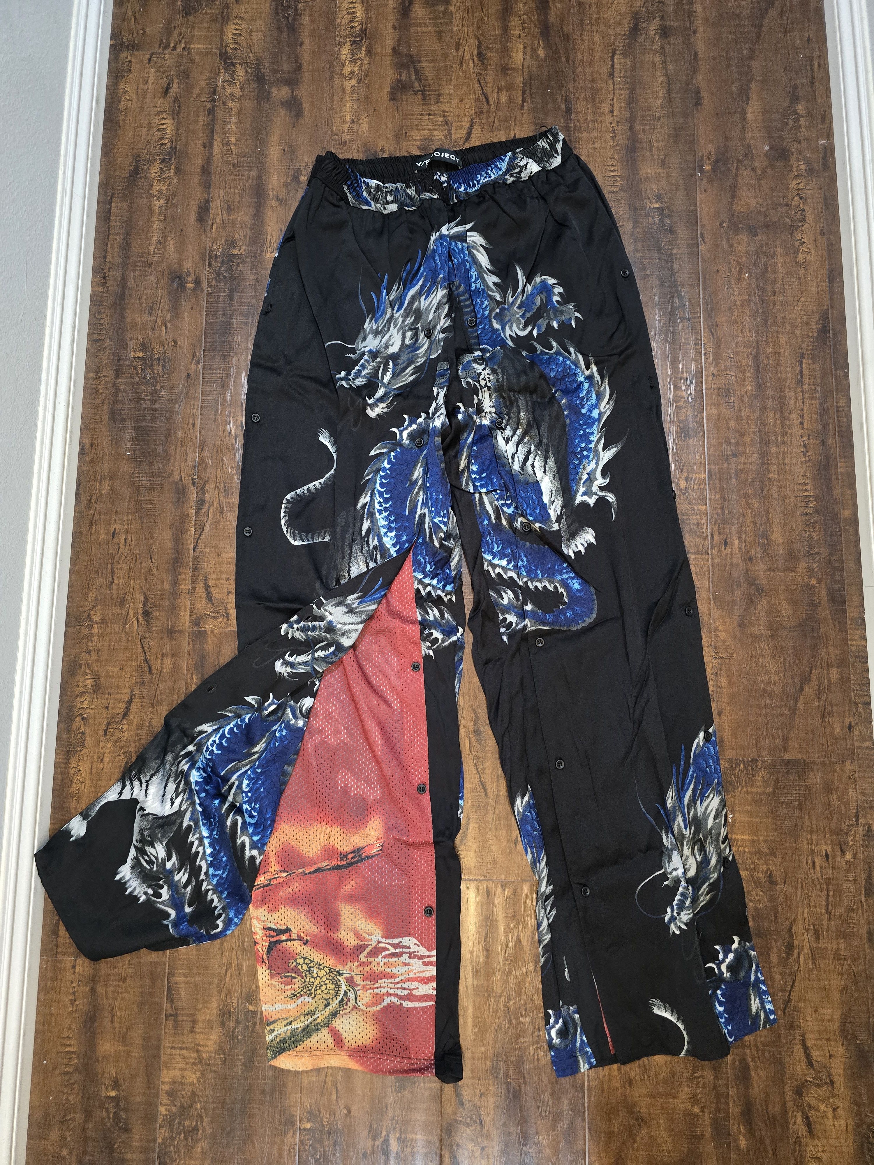 Y/Project Y/Project Black Button Dragon Track Pants Size US 32 / EU 48 - 2 Thumbnail