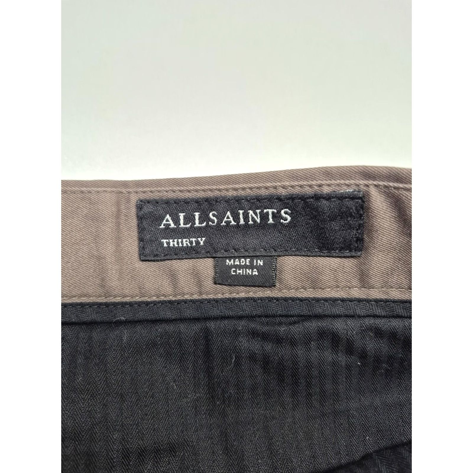 Allsaints AllSaints Chino Pants Mens 30x26 Brown Cotton Slim Straight Lightweight Flat Front Pockets Button Fly Casual Business Womens? Mens Size US 30 / EU 46 - 4 Thumbnail