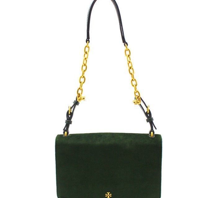 Tory Burch Green Suede Shoulder Bag Size ONE SIZE - 1 Thumbnail