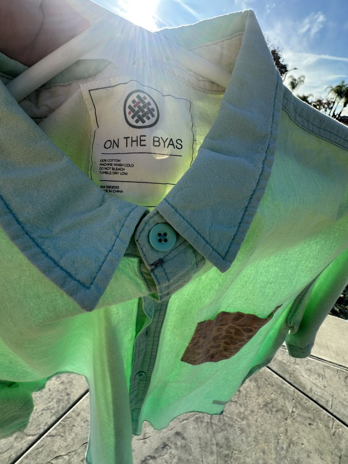 On The Byas Teal green button up pocket tee shirt Medium Size US M / EU 48-50 / 2 - 2 Thumbnail
