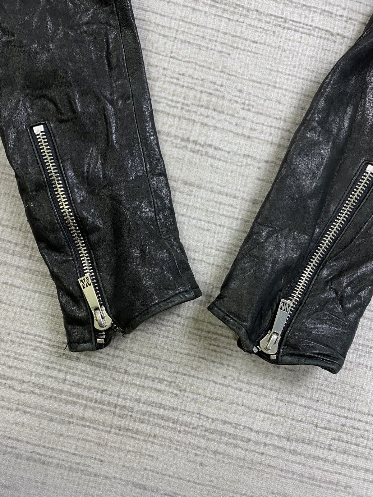 Japanese Brand 🔥Murua Sheepskin Black Cropped Punk Leather Jacket Size S / US 4 / IT 40 - 8 Thumbnail
