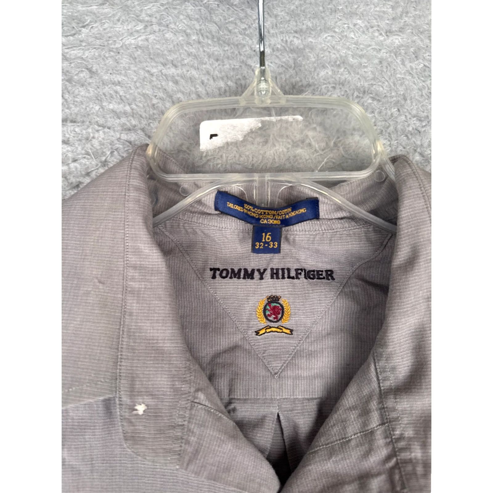 Tommy Hilfiger Tommy Hilfiger Shirt Men Gray Button-Up Long Sleeve Pocket Cotton 32-33 XL Regular Button-Down Chest 44 in Size US XL / EU 56 / 4 - 7 Thumbnail