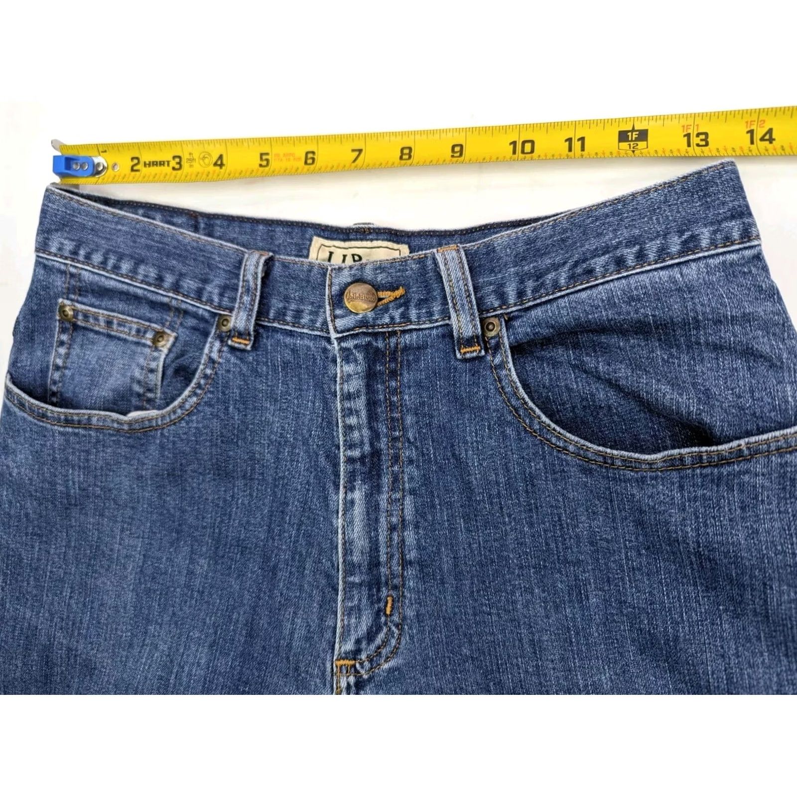 Vintage L.L. Bean 1912 Jeans Blue Straight Jeans Women 10 Tall 27x29 Denim 5-Pocket Logo 1912 Hardware Vintage: No Size 32" / US 10 / IT 46 - 6 Thumbnail