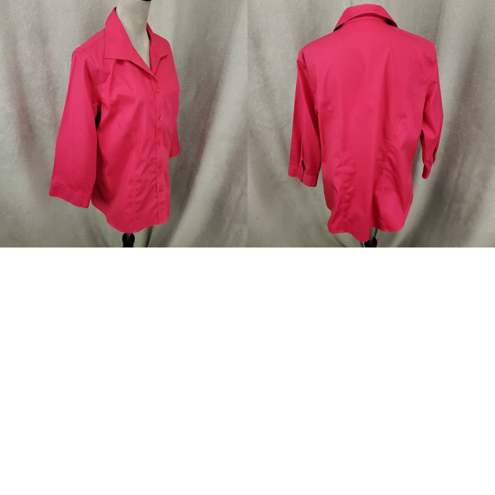 Vintage Chico's Brand Blouse Women's Chicos Button Up 2 Pink Long Sleeve 100% Cotton Classic/Fitted Non-Iron Wrinkle Resistant Regular L Shirt/Top Size L / US 10 / IT 46 - 8 Thumbnail