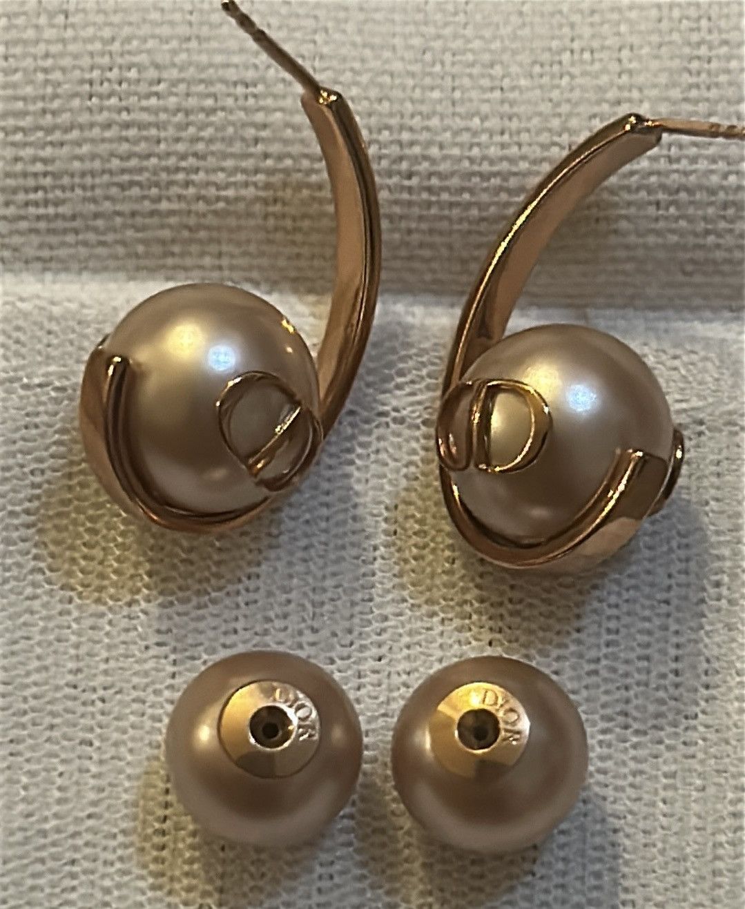 Dior Dior Tribales Earrings Pink-Finish Metal Pink Resin Pearls Size ONE SIZE - 6 Thumbnail
