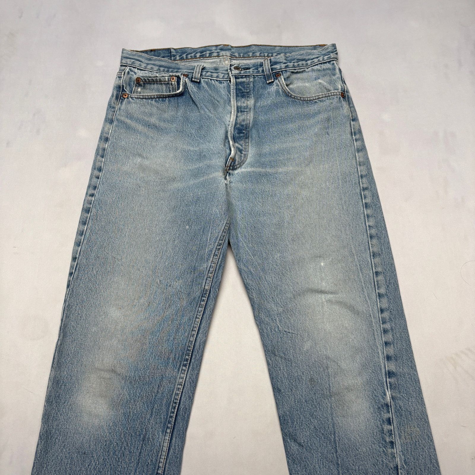 Levi's Vintage 80s Levi's 501 Distressed Straight Leg Jeans 33x32.5 Size US 33 - 2 Thumbnail