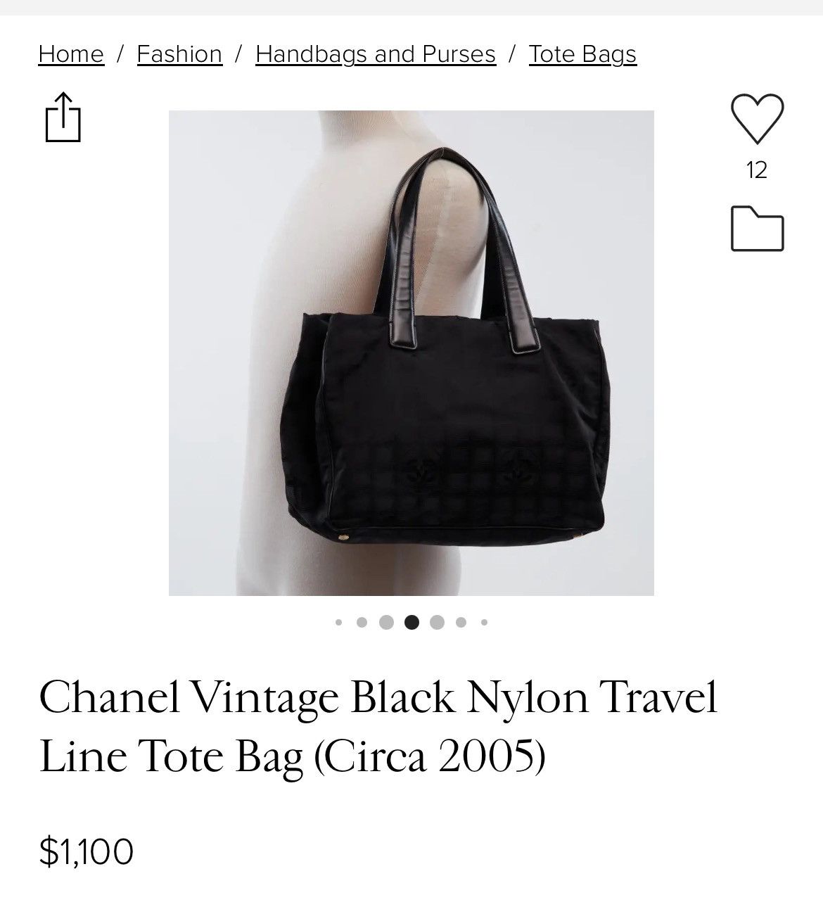 Chanel Vintage Chanel nylon logo bag in black Size ONE SIZE - 4 Thumbnail