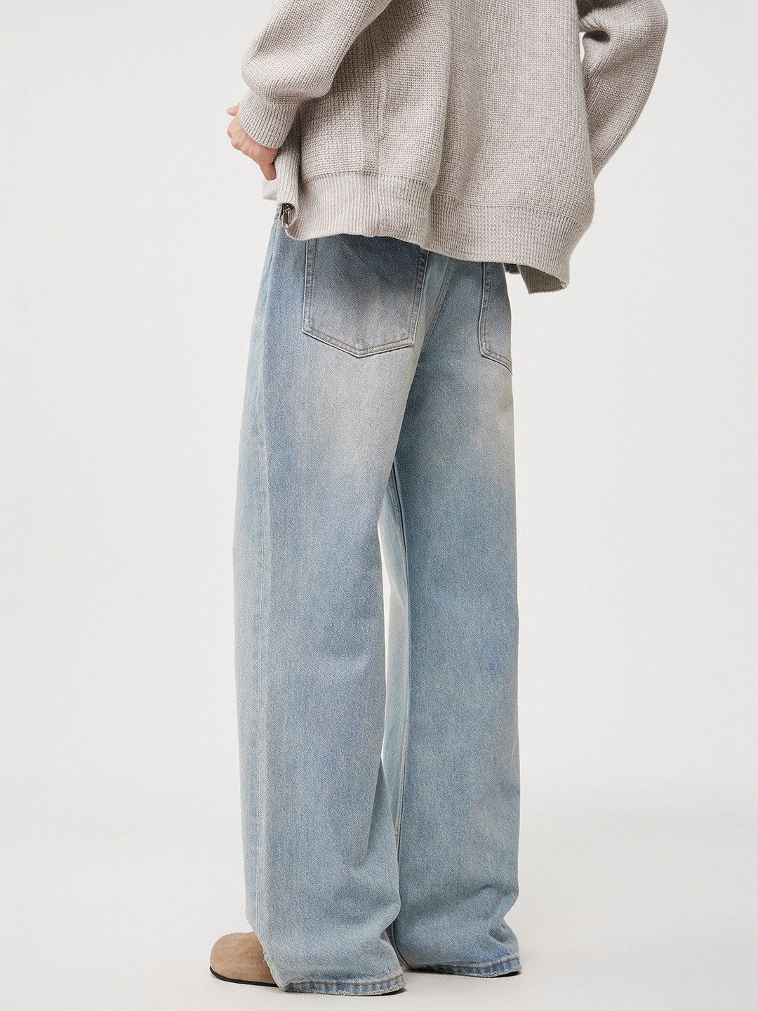 Japanese Brand Men's Light Blue Washed Denim Jeans Size US 32 / EU 48 - 3 Thumbnail