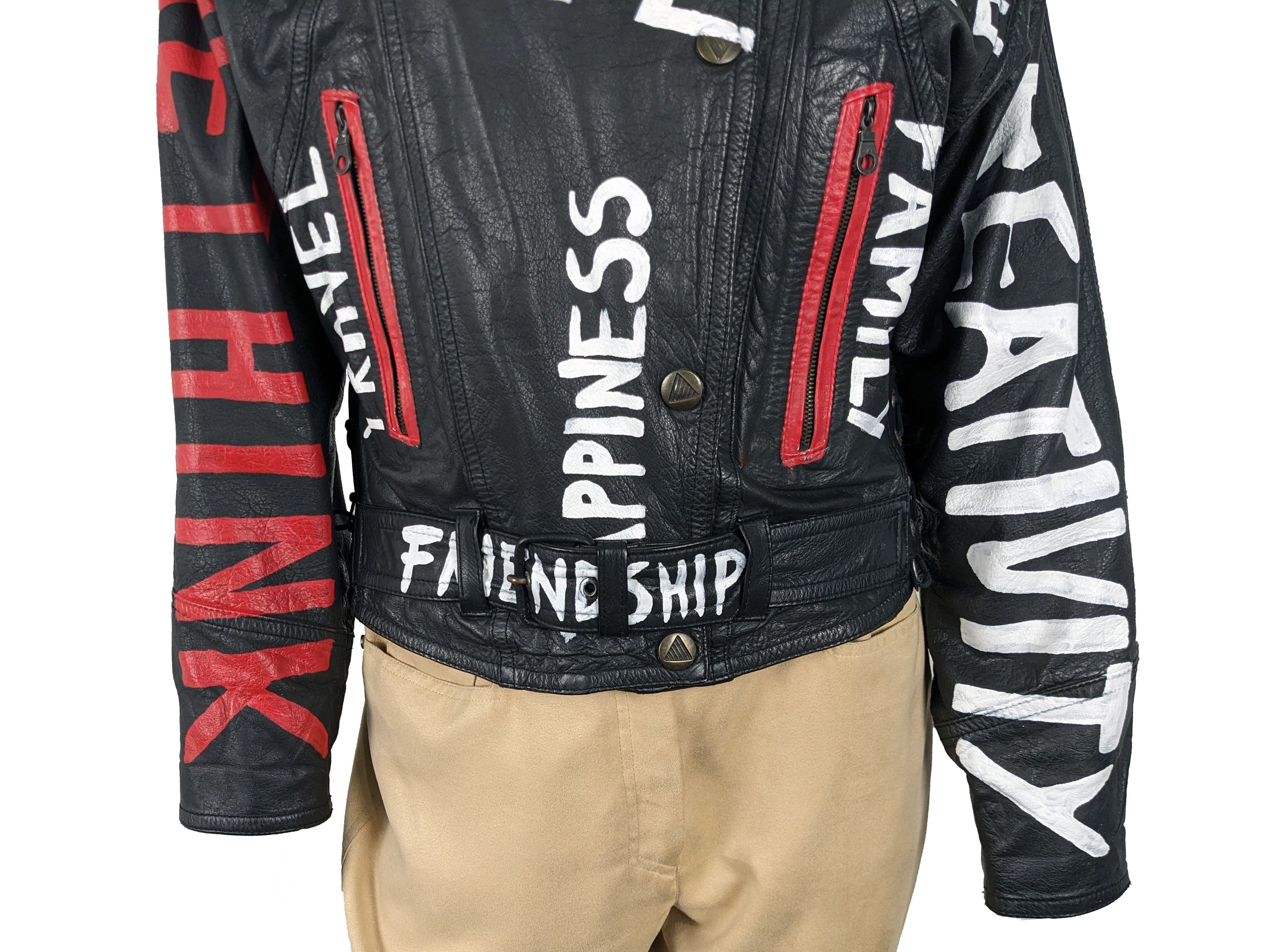 Vintage Vintage custom hand-painted leather motorcycle biker jacket Size M / US 6-8 / IT 42-44 - 12 Thumbnail