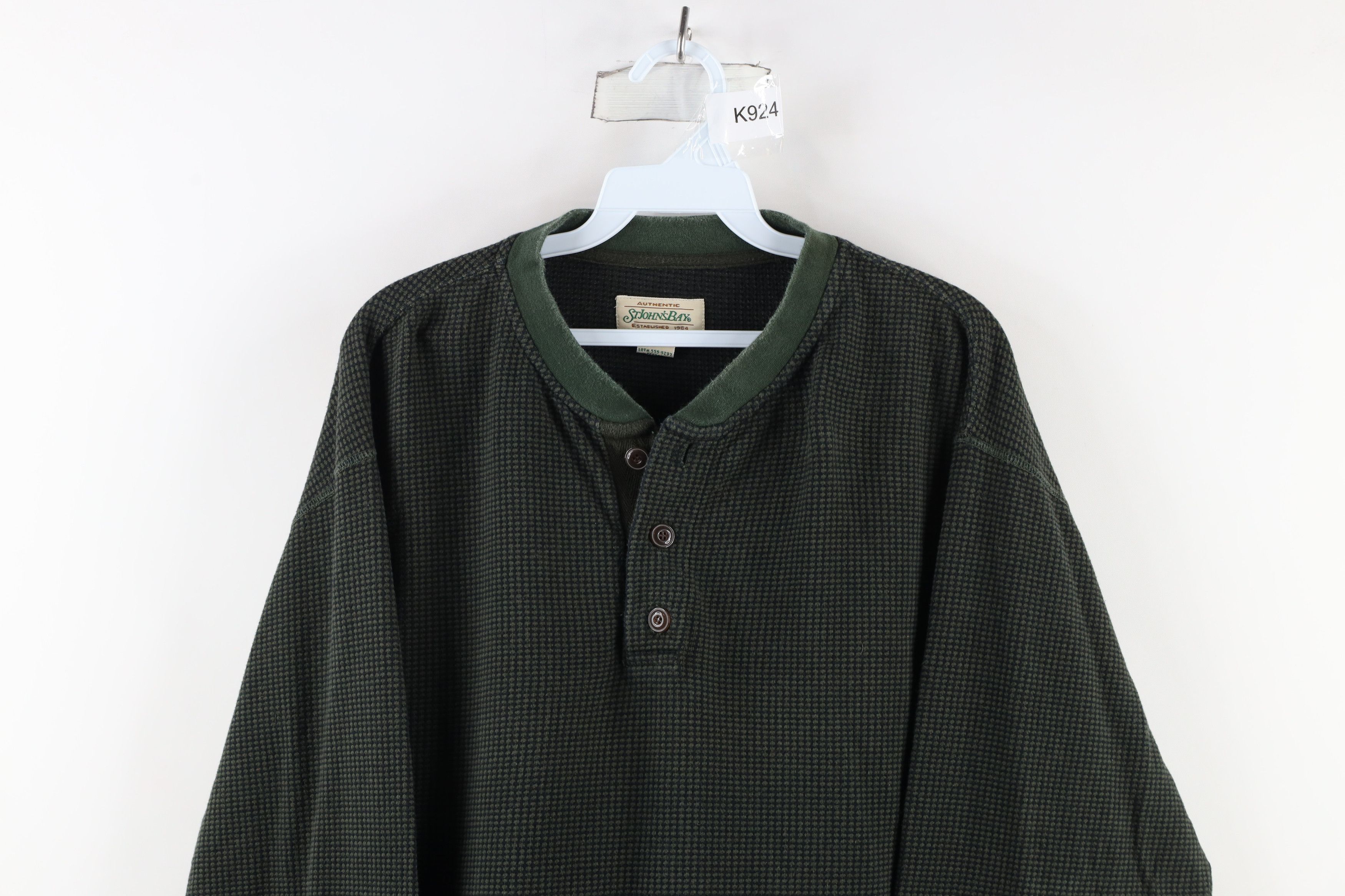Vintage Vintage 90s Streetwear Thermal Waffle Knit Henley T-Shirt Size US L / EU 52-54 / 3 - 2 Thumbnail
