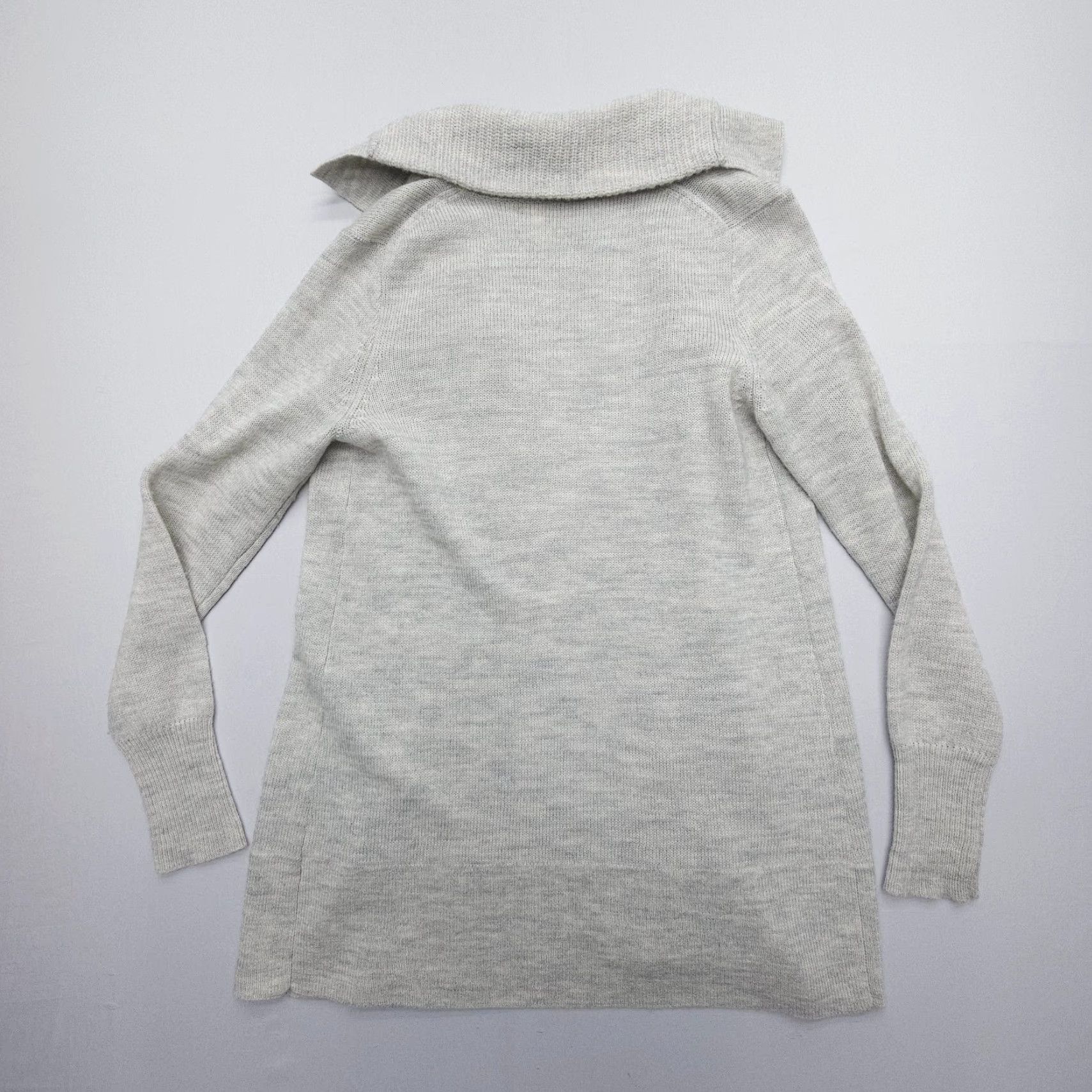 J.Crew J. Crew Cardigan Womens Small Gray Open Pockets Lightweight Knit Wool Alpaca Blend Sweater Winter Light Size S / US 4 / IT 40 - 2 Thumbnail