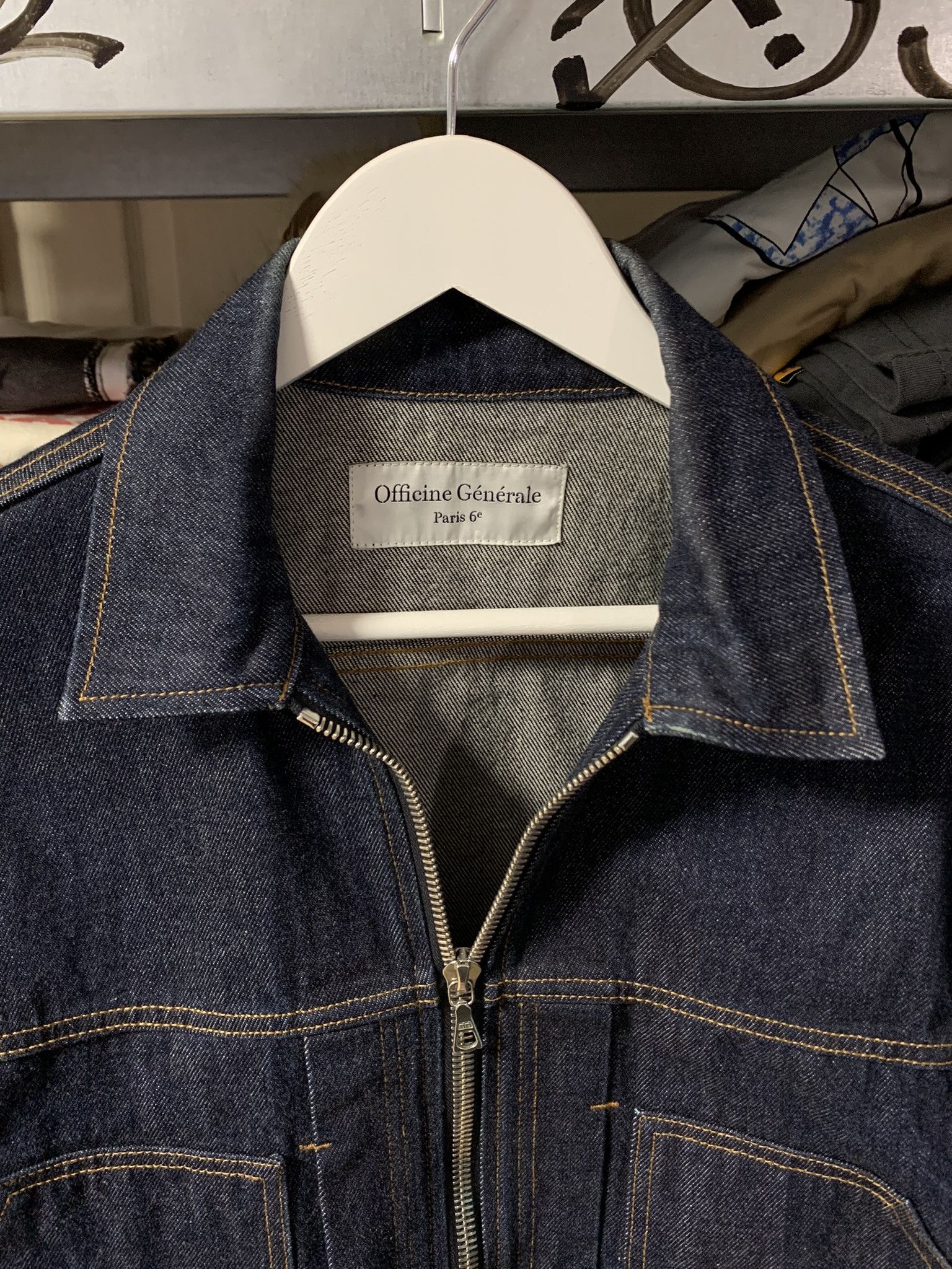 Officine Generale Officine Generale Cillian Denim Zip Trucker Jacket - M Size US M / EU 48-50 / 2 - 4 Thumbnail