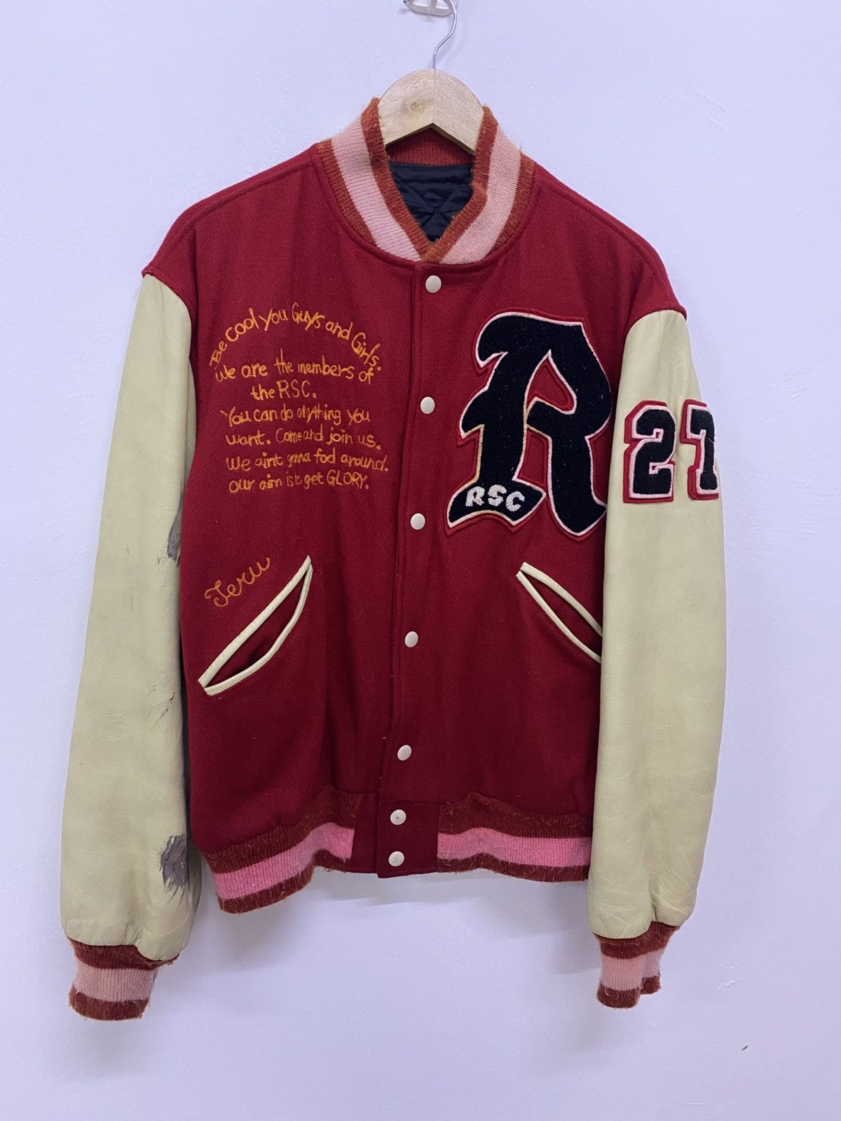 Japanese Brand Rsc streetwear booby trap biglogo varsity jacket Size US L / EU 52-54 / 3 - 2 Thumbnail